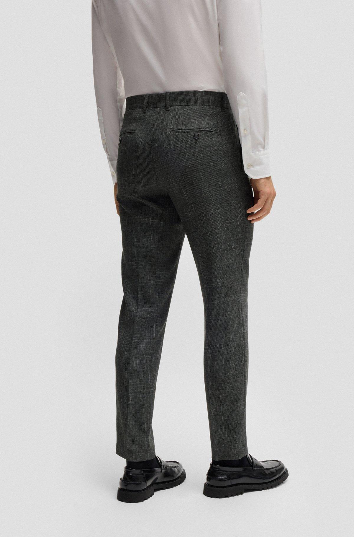 Slim-fit trousers in micro-patterned stretch cloth Product Image