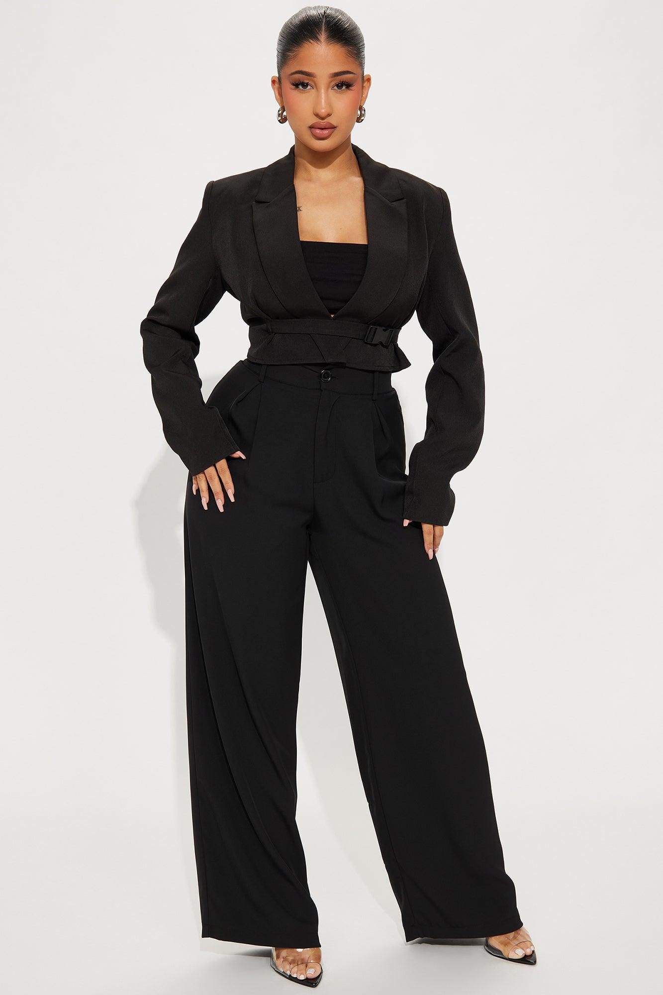 Street Smart Cropped Blazer - Black Product Image