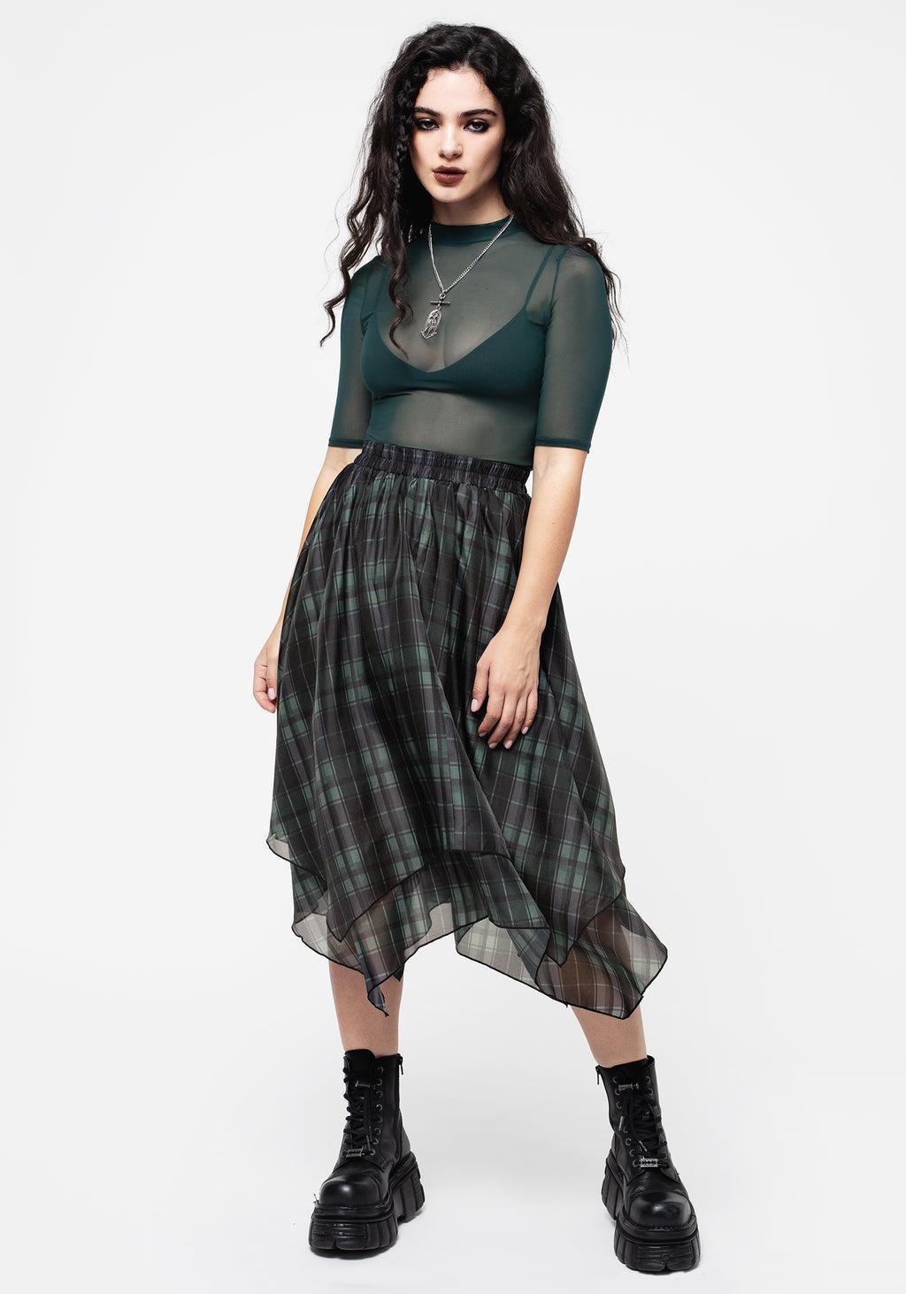 Checkmate Layered Organza Handkerchief Hem Skirt Product Image