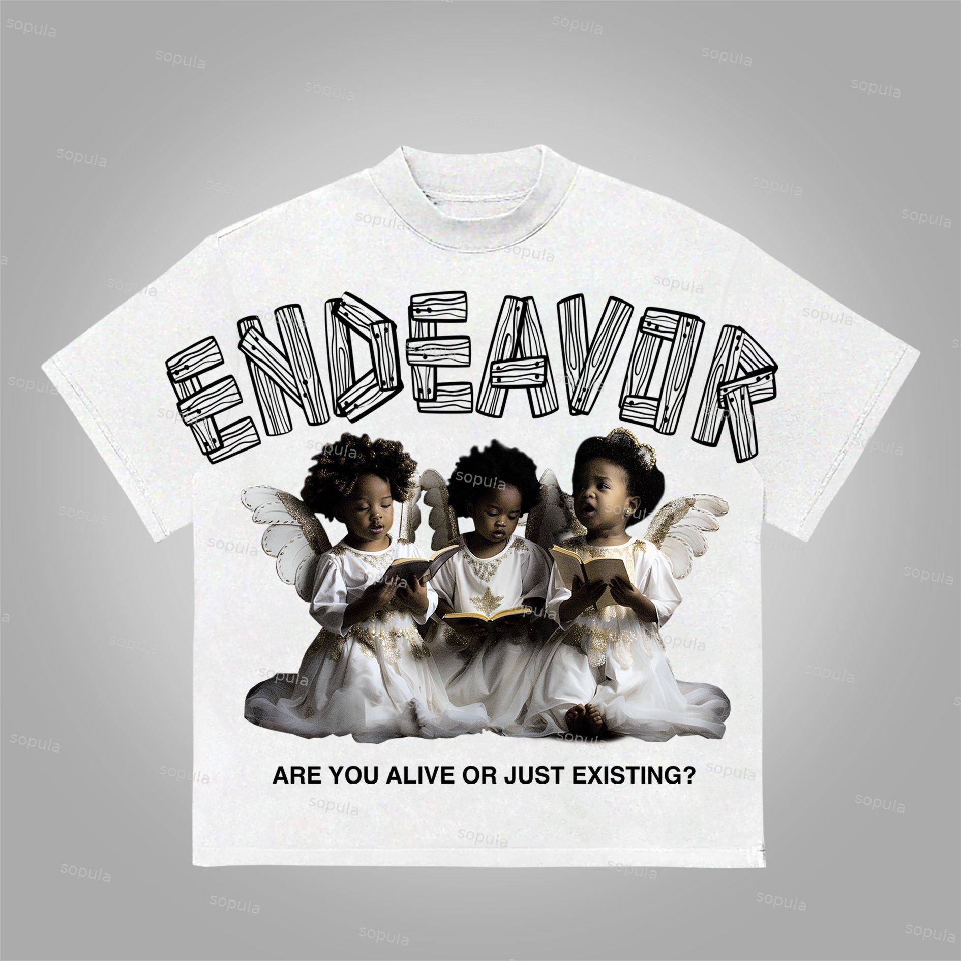 Sopula Are You Alive Or Just Existing Printed Graphics Cotton T-Shirt Product Image