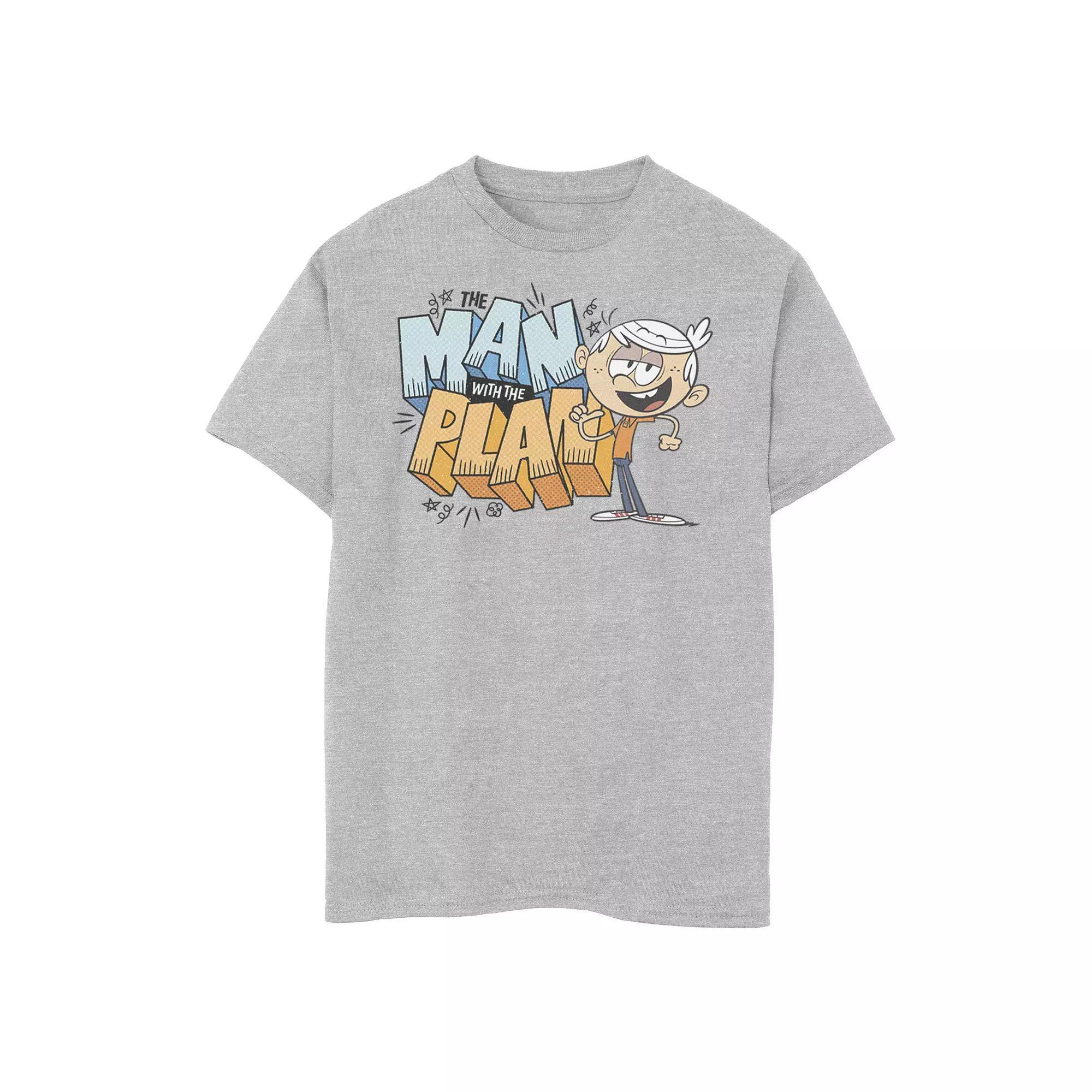 Boys 8-20 Nickelodeon The Loud House Lincoln Loud The Man With The Plan Graphic Tee, Boy's, Size: Large, Athletic Grey Product Image