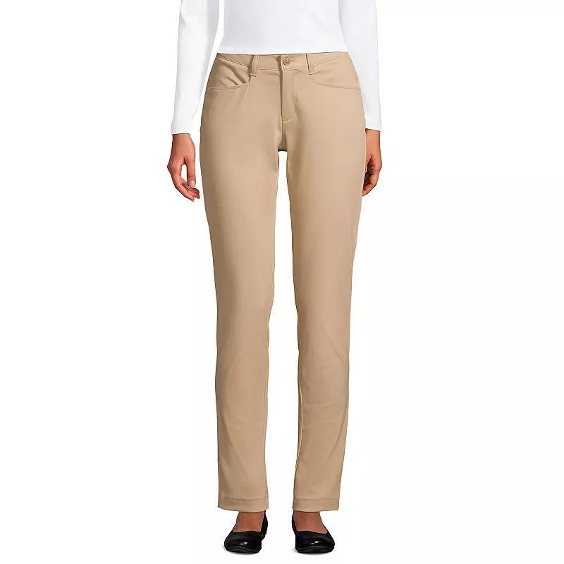 Women's Lands' End School Uniform Stretch Pencil Chino Pants, Size: 2, Green Product Image