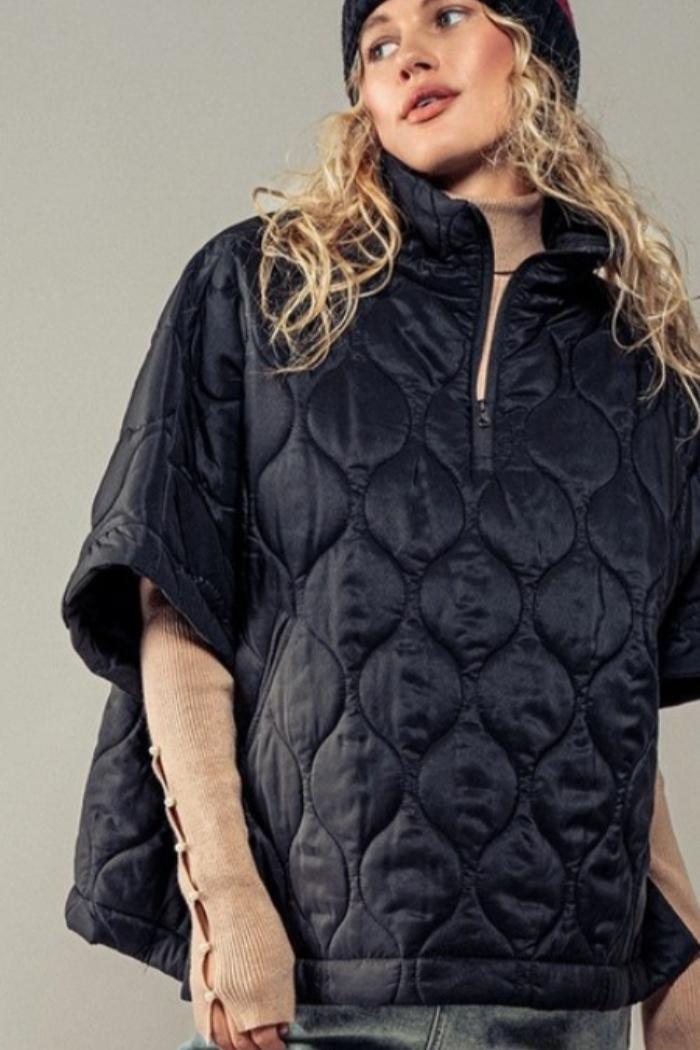 Quilted Boxy Poncho Product Image