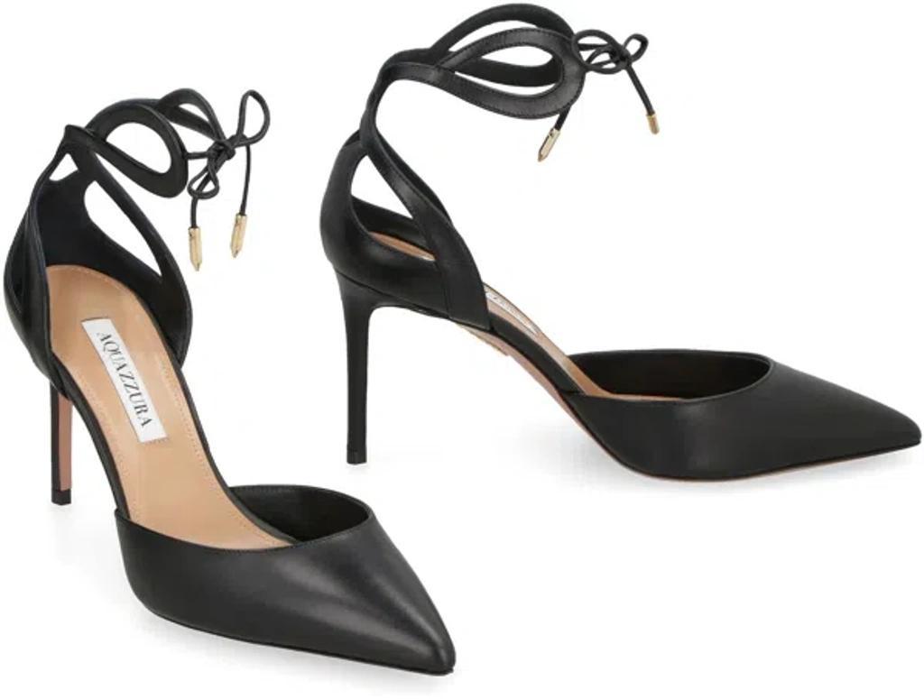 AQUAZZURA Tessa 109mm Leather Pumps In Black Product Image