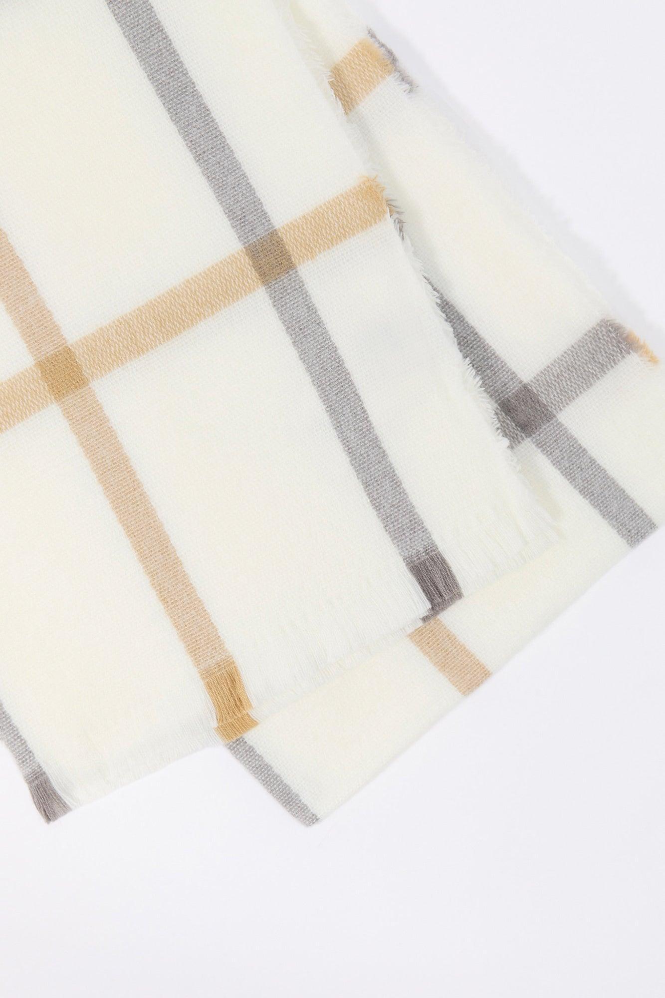 Soft Plaid Knit Scarf Female Product Image