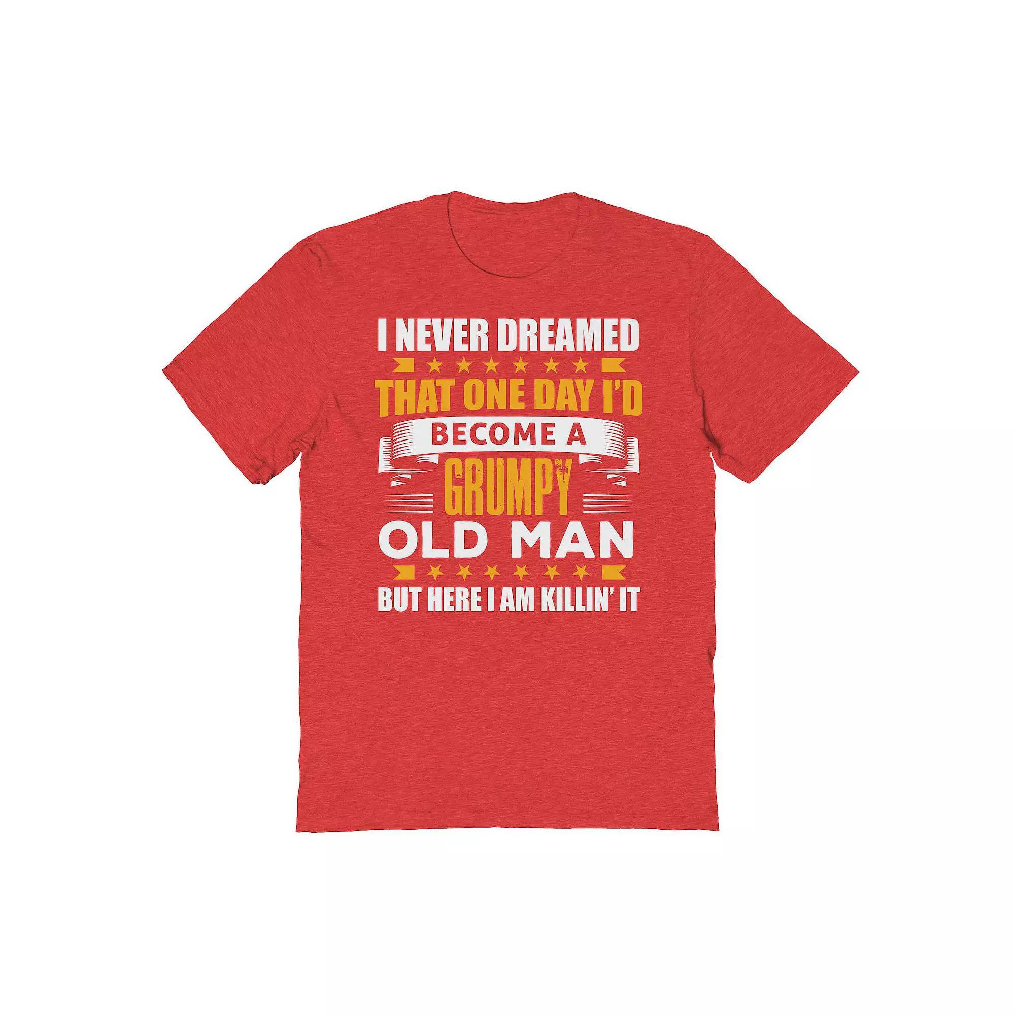 Men's COLAB89 by Threadless Grumpy Grandpa Father's Day Graphic Tee, Size: XXL, Grey Red Product Image