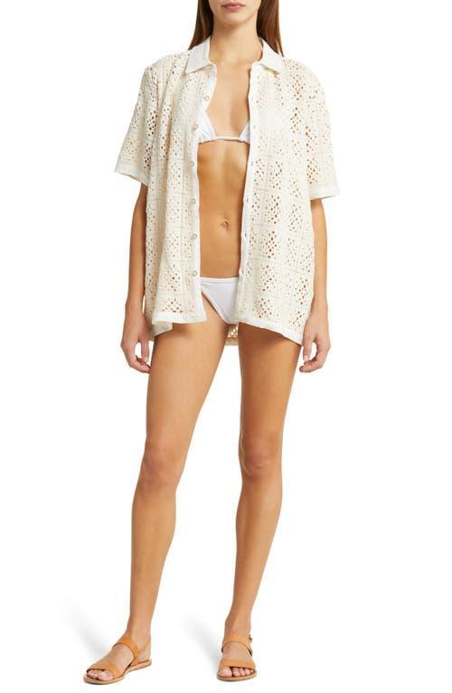 Agua Bendita Jared Shirt in Cream. Size S. Product Image