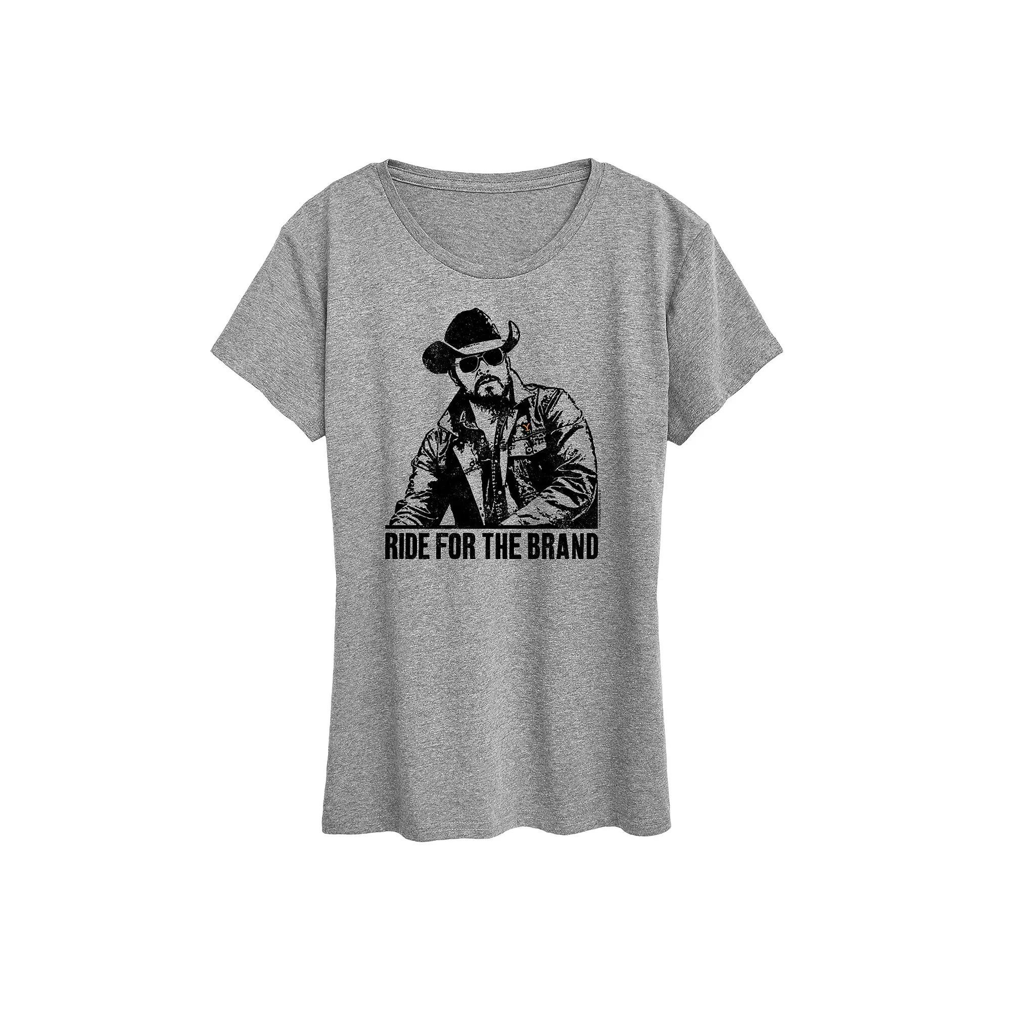 Women's Yellowstone Ride For The Brand Graphic Tee, Size: XXL, Grey Gray Product Image