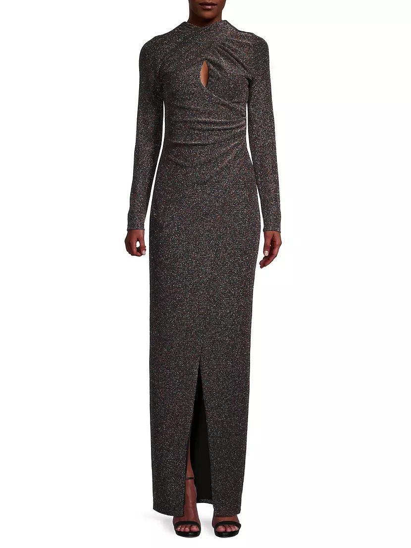 Cece Metallic Long-Sleeve Gown Product Image