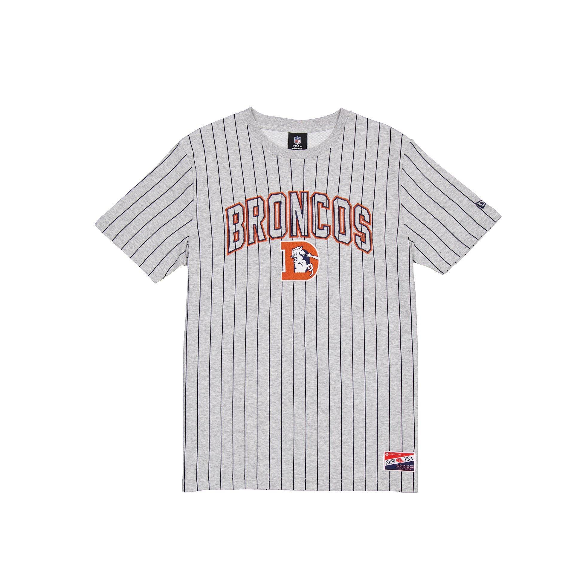 Denver Broncos Throwback Gray Pinstripe T-Shirt Male Product Image