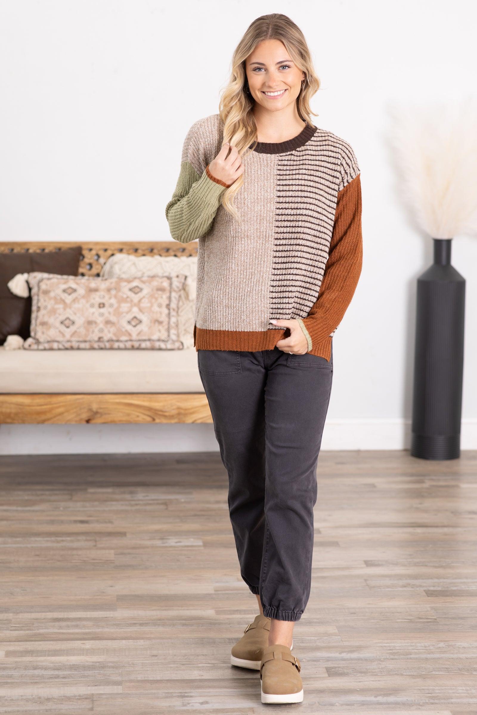 Stone Colorblock Stripe Detail Sweater Product Image