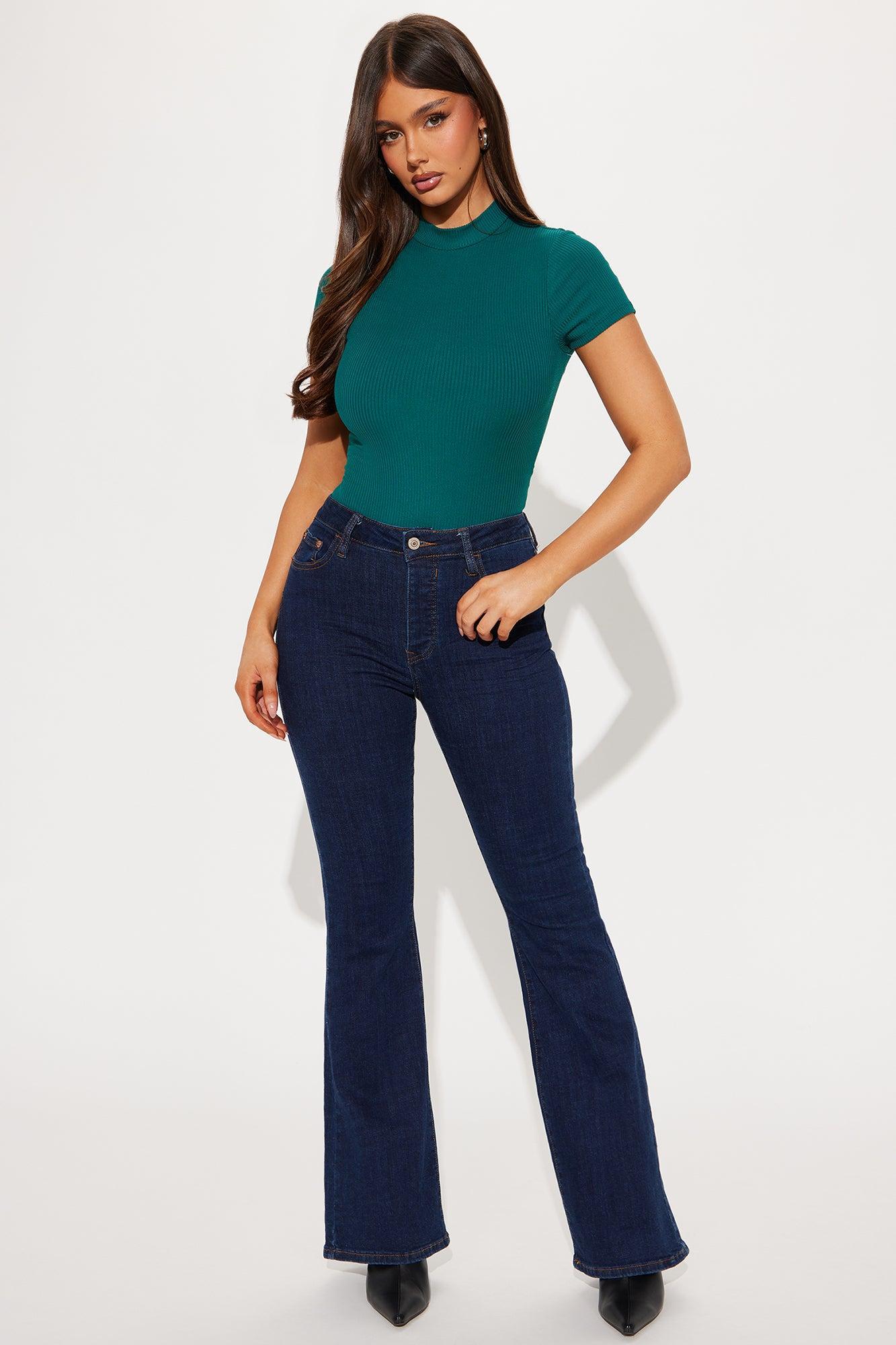 Kalyn Double Layered Bodysuit - Hunter Green Product Image