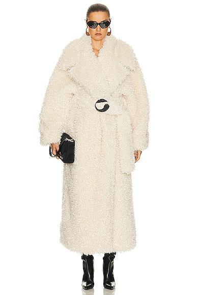 Coperni Belted Maxi Coat in Ivory Product Image