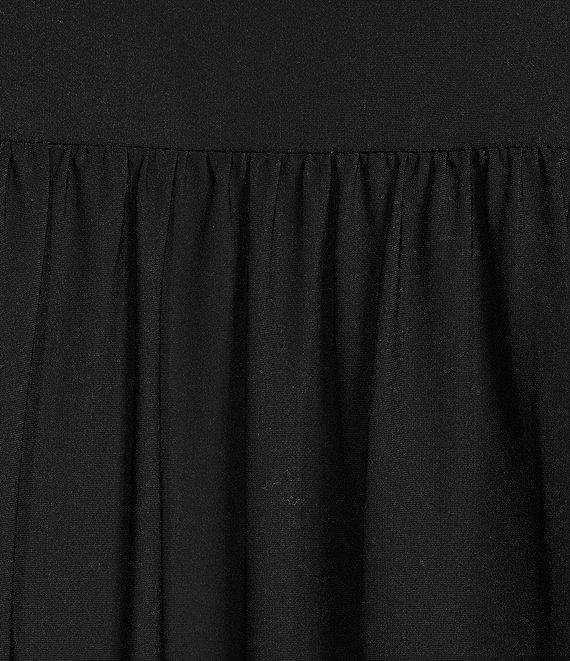 Jude Connally Tammi Stretch Jude Cloth Knit Split V-Neck Long Ruffled Sleeve Tiered Dress Product Image