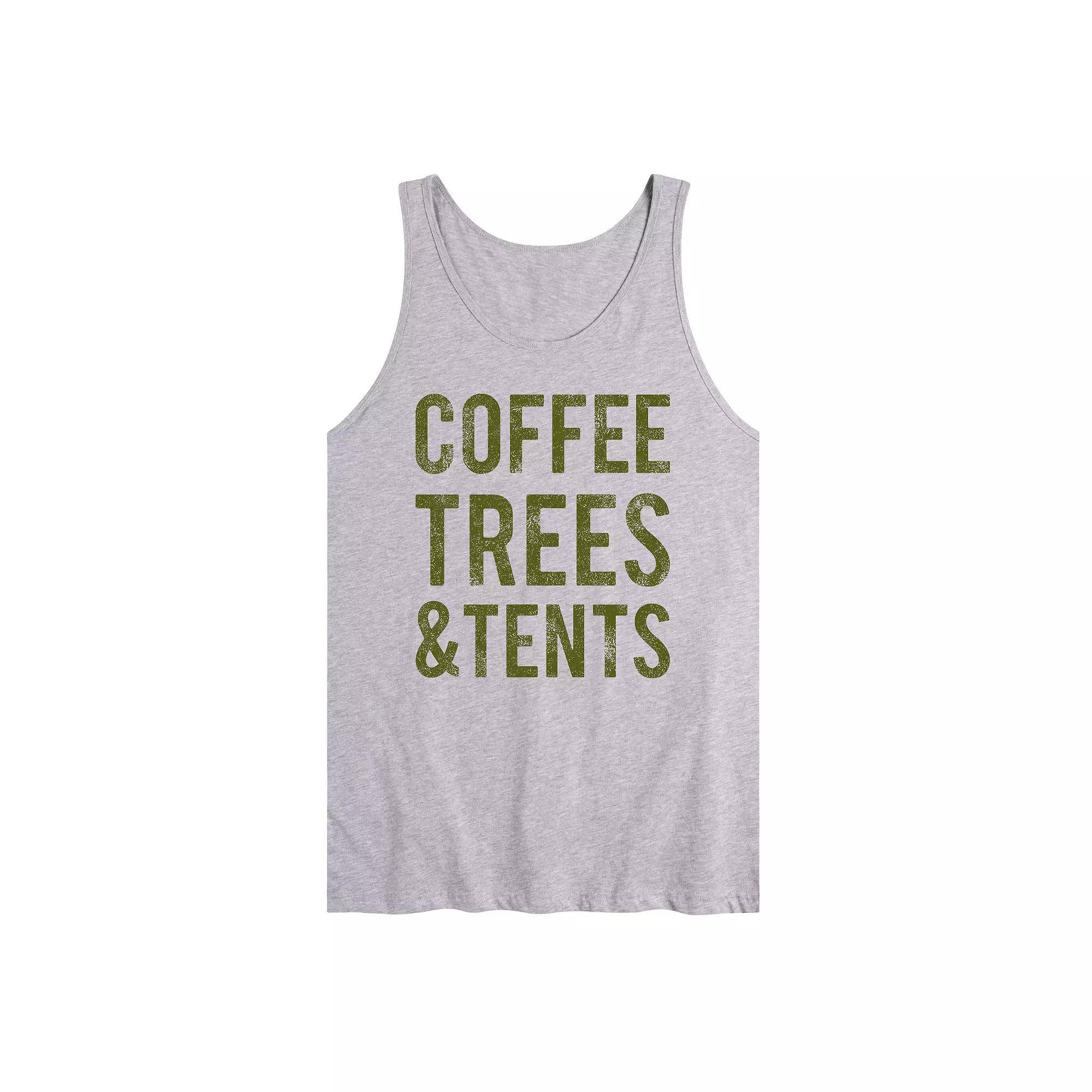 Men's Coffee Trees And Tents Tank Top,  Product Image