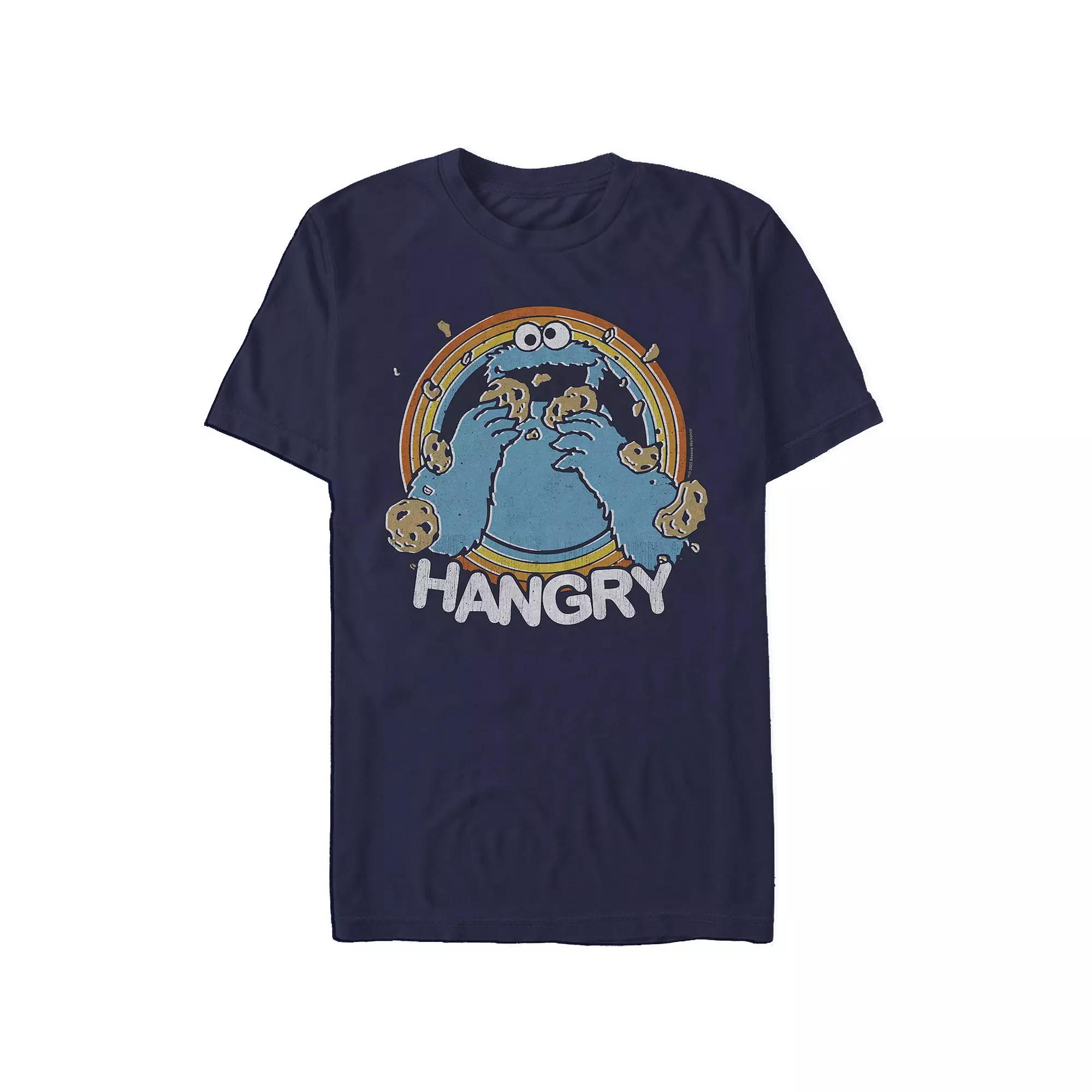 Men's Sesame Street Cookie Monster Hangry Graphic Tee, Size: Large, Blue Product Image