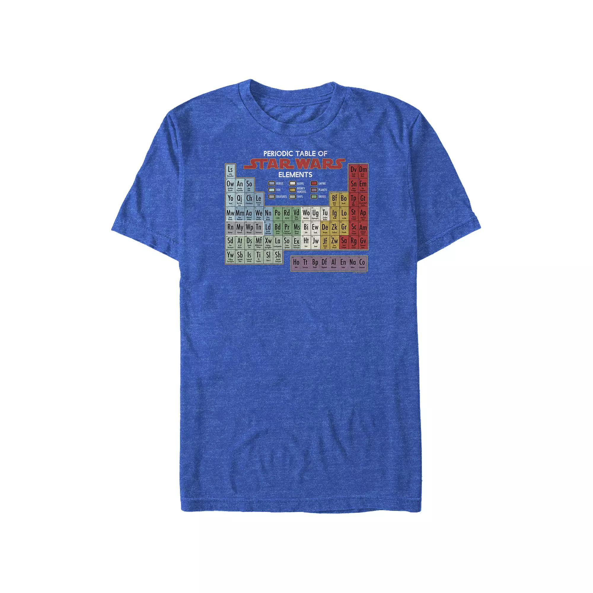 Big & Tall Star Wars Periodic Table Of Elements Graphic Tee, Men's, Size: 4XL, Royal Grey Product Image