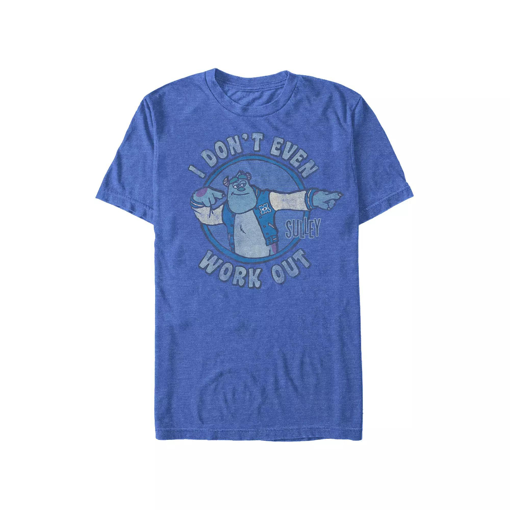 Disney / Pixar's Monsters University I Don't Even Work Out Big & Tall Graphic Tee, Men's, Size: 4XL Tall, Royal Grey Product Image