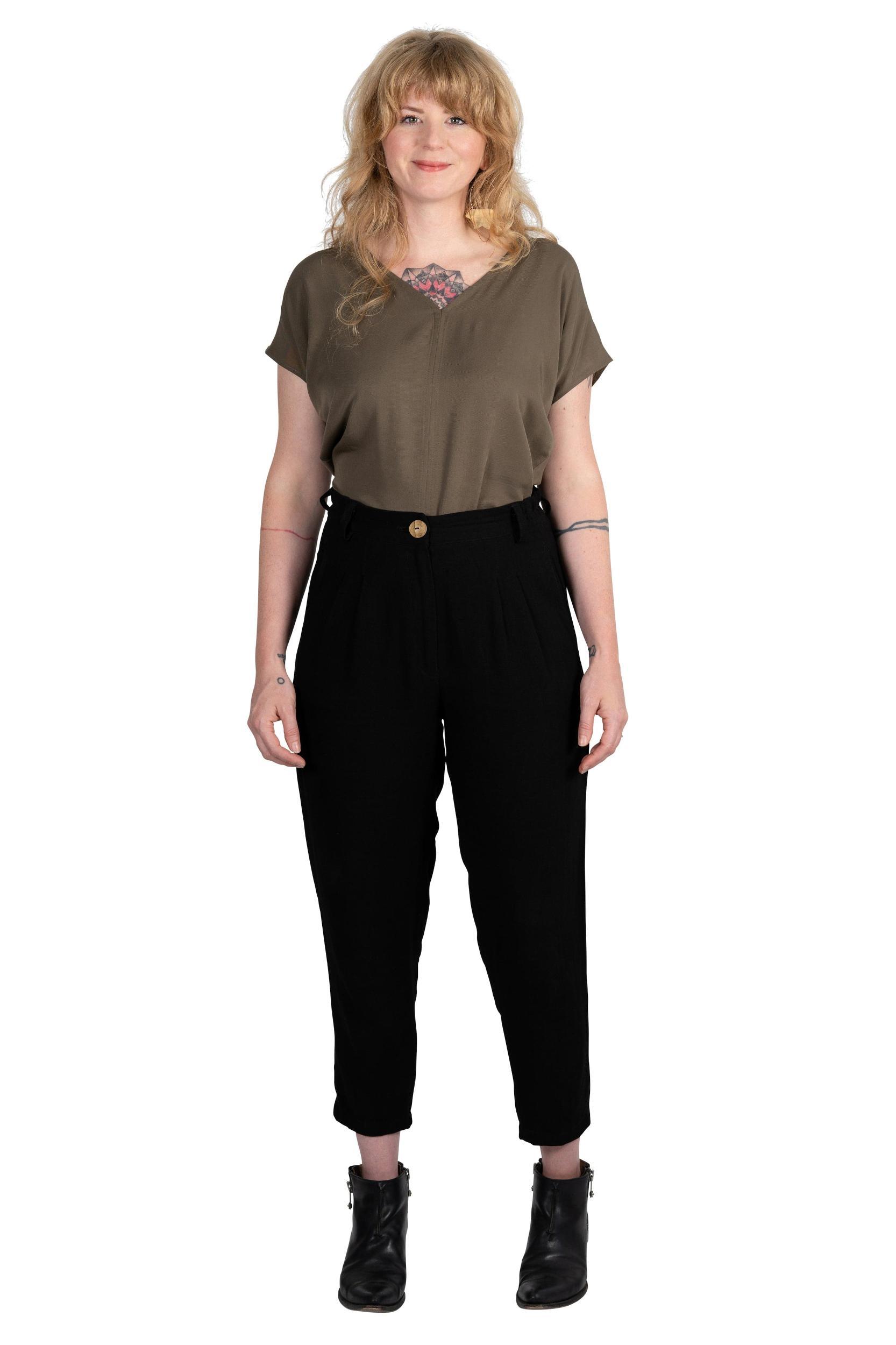 Dolman top in Olive Rayon Twill Product Image