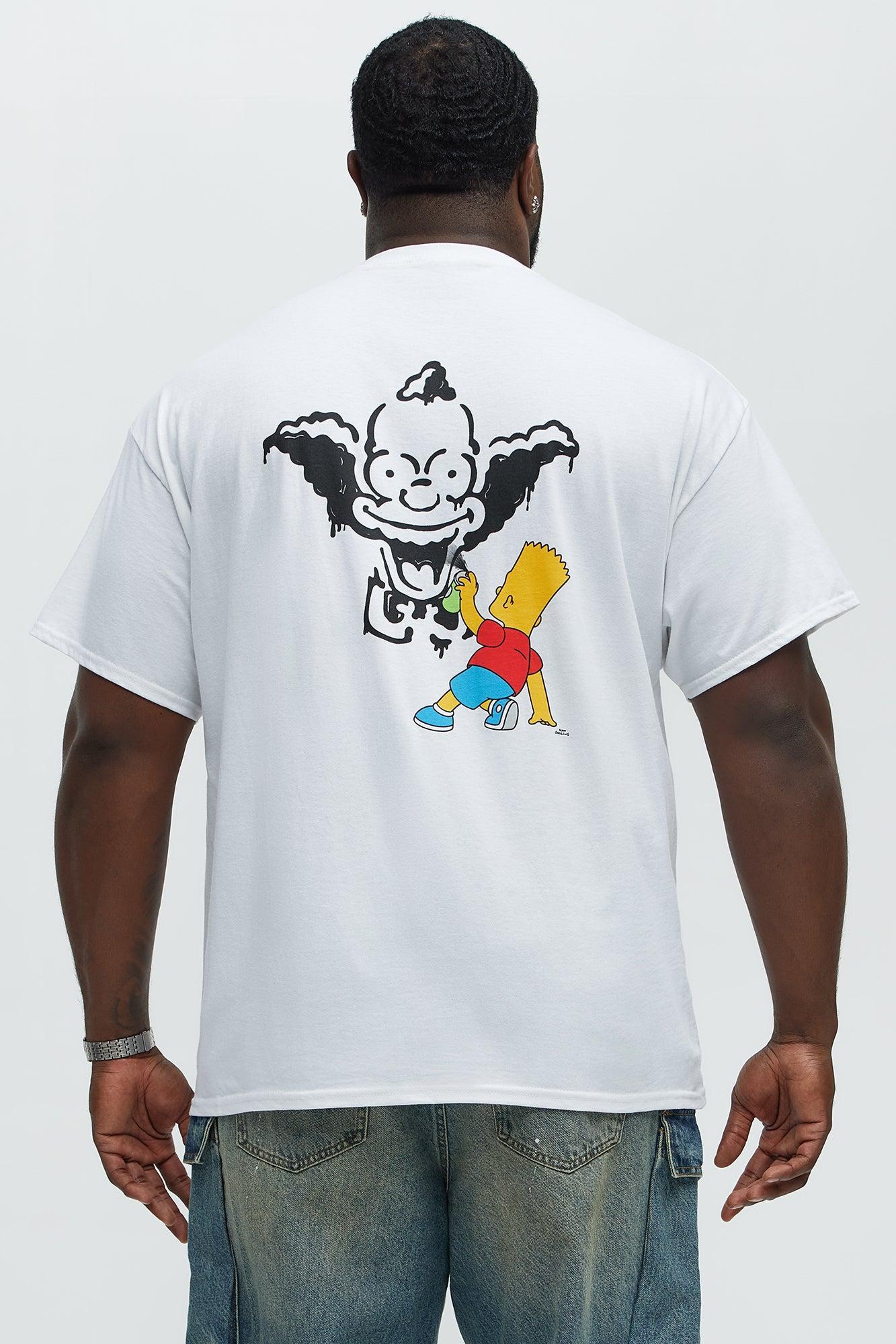 The Simpsons Bart Krusty Short Sleeve Tee - White Male Product Image