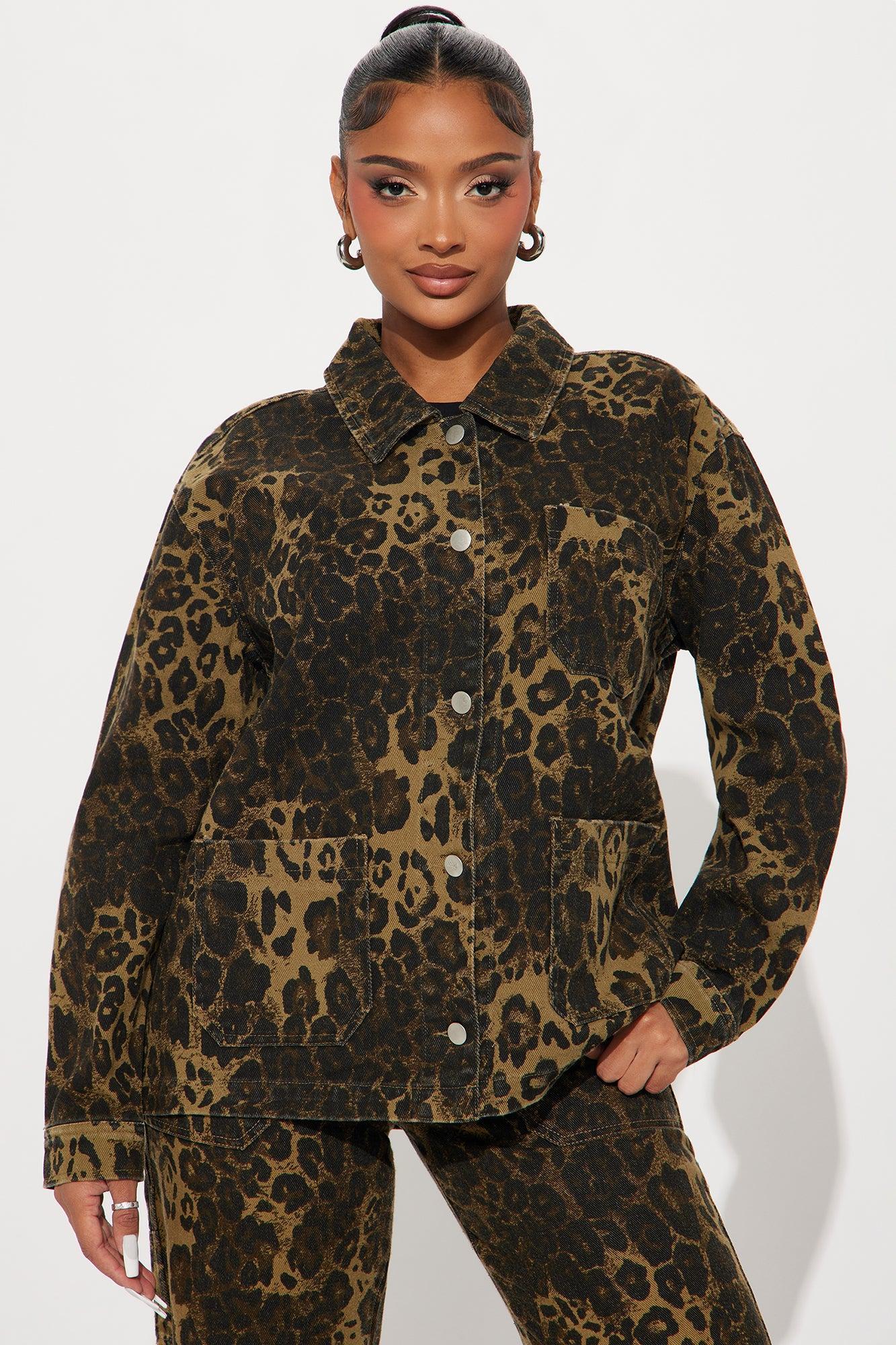 Running Wild Leopard Pant Set - Brown Combo Product Image