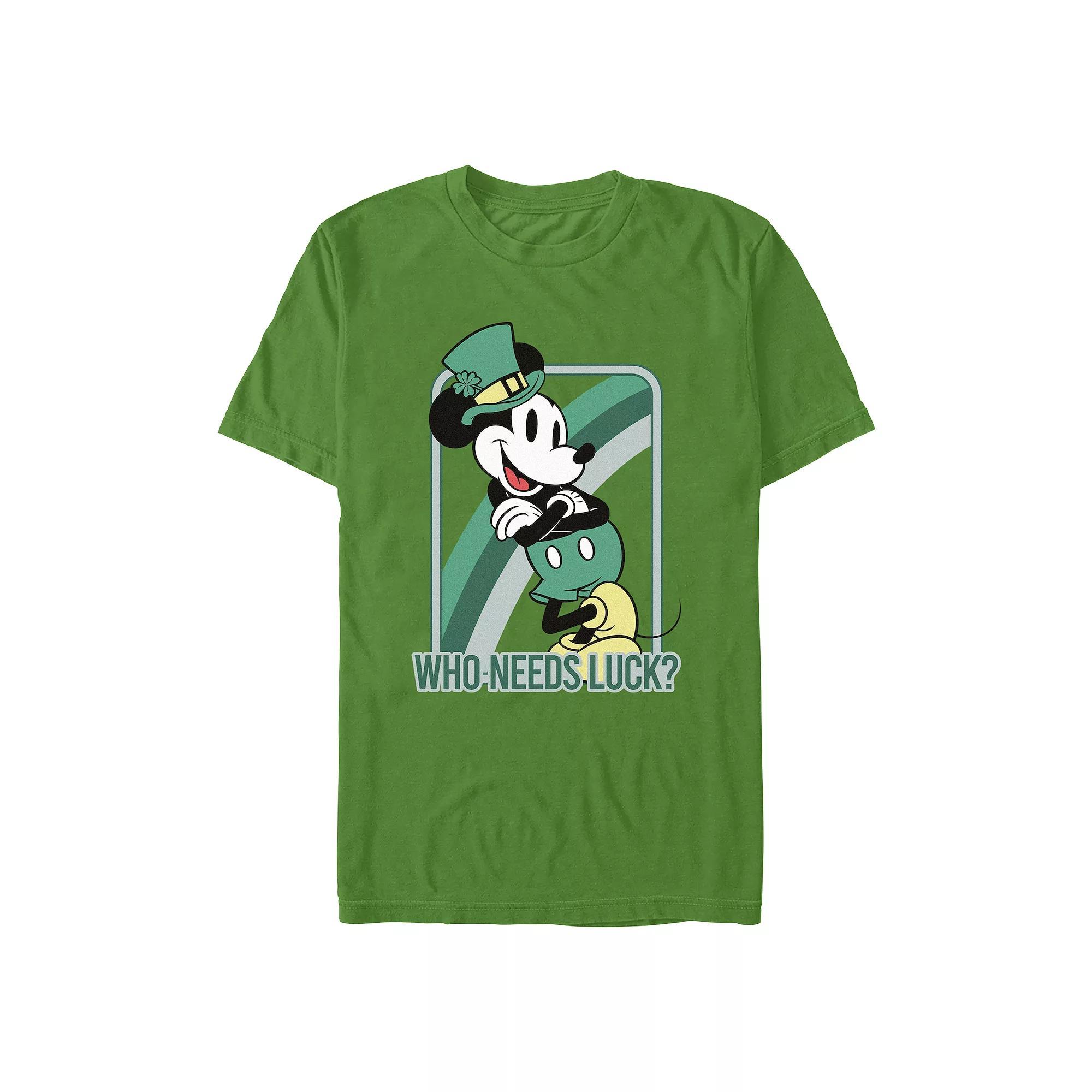 Disney's Mickey Mouse Who Needs Luck? Men's Graphic Tee,  Product Image