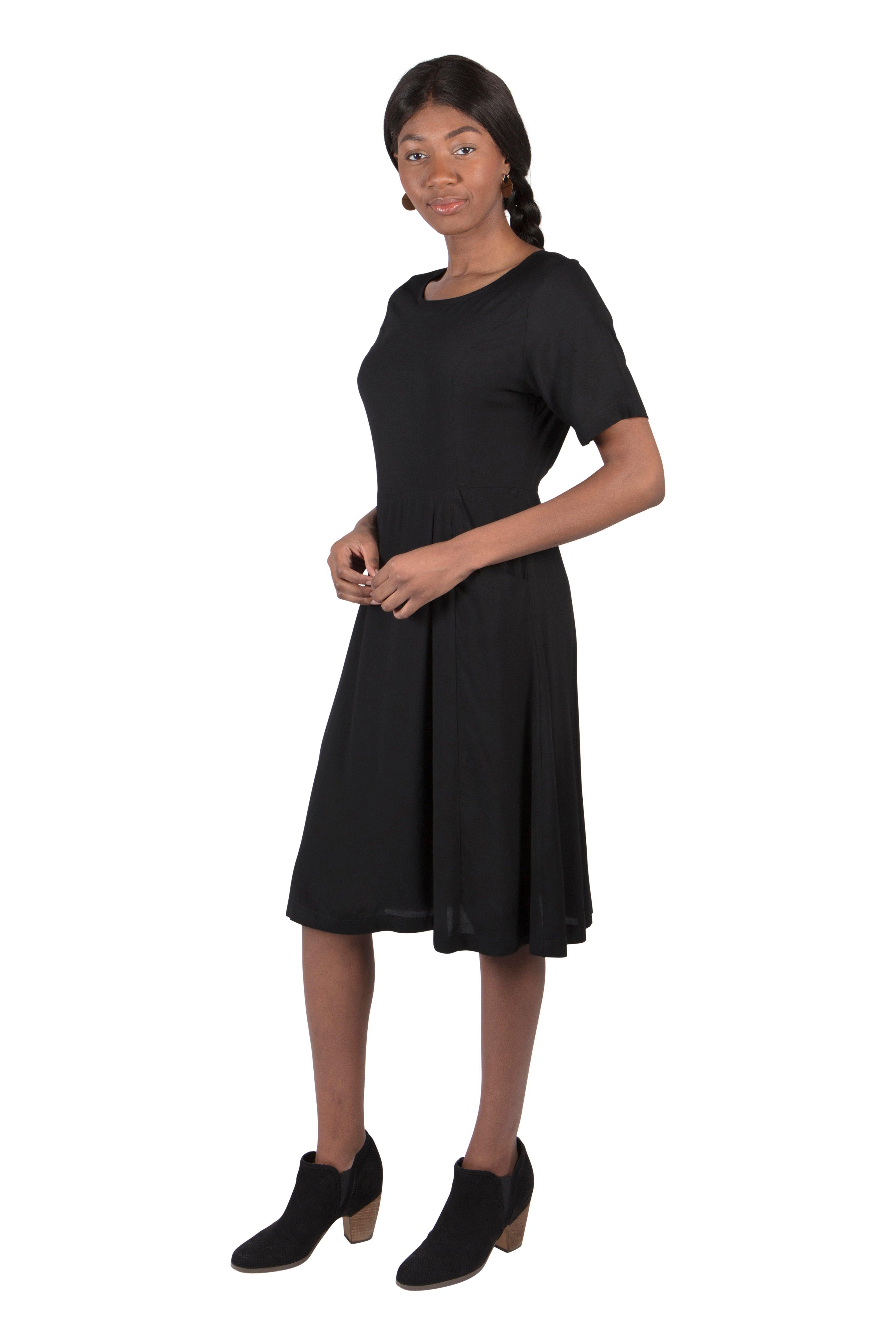 Ingrid Dress in Black Rayon Product Image