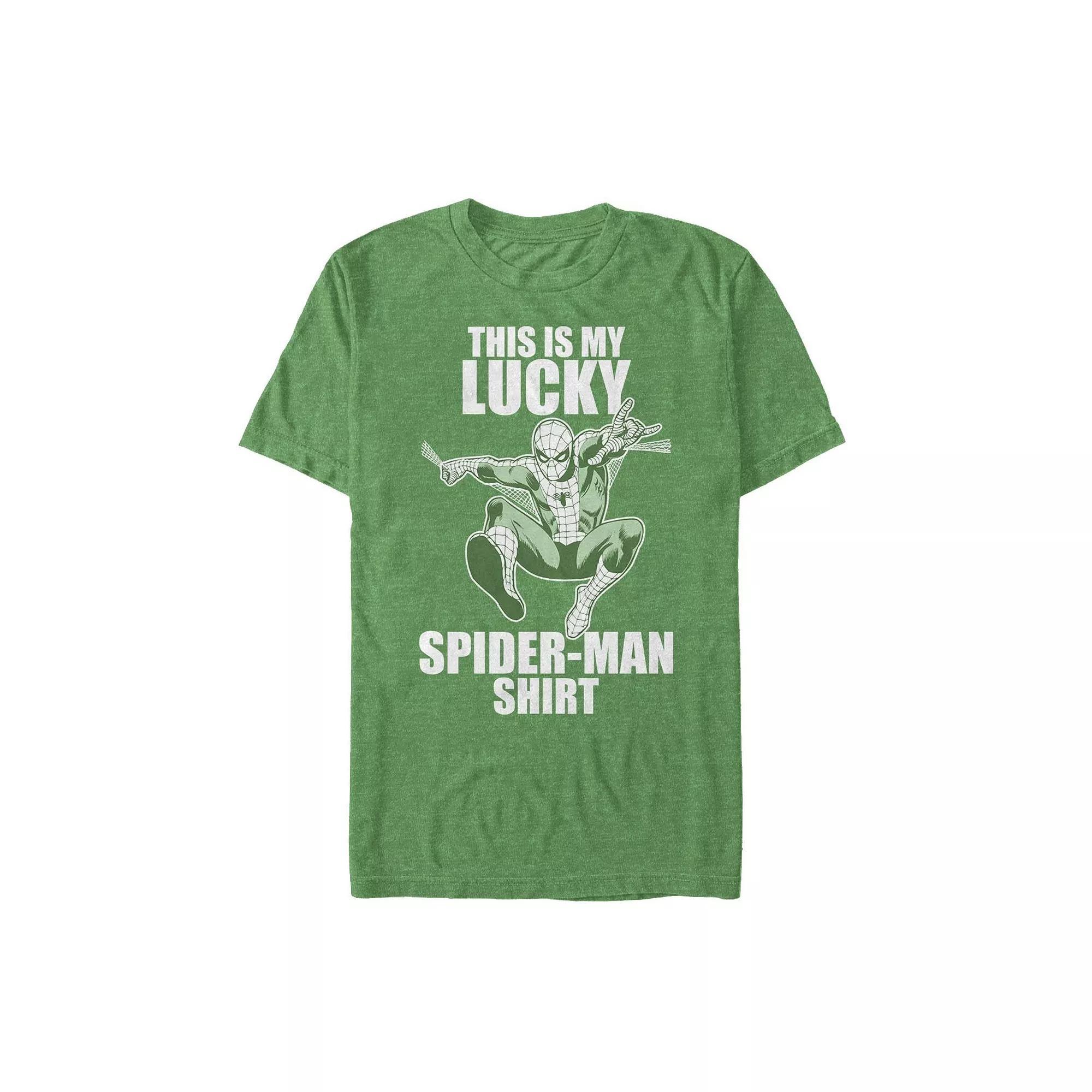 Men's Marvel "Lucky Spider-Man" Short Sleeve Graphic Tee,  Product Image