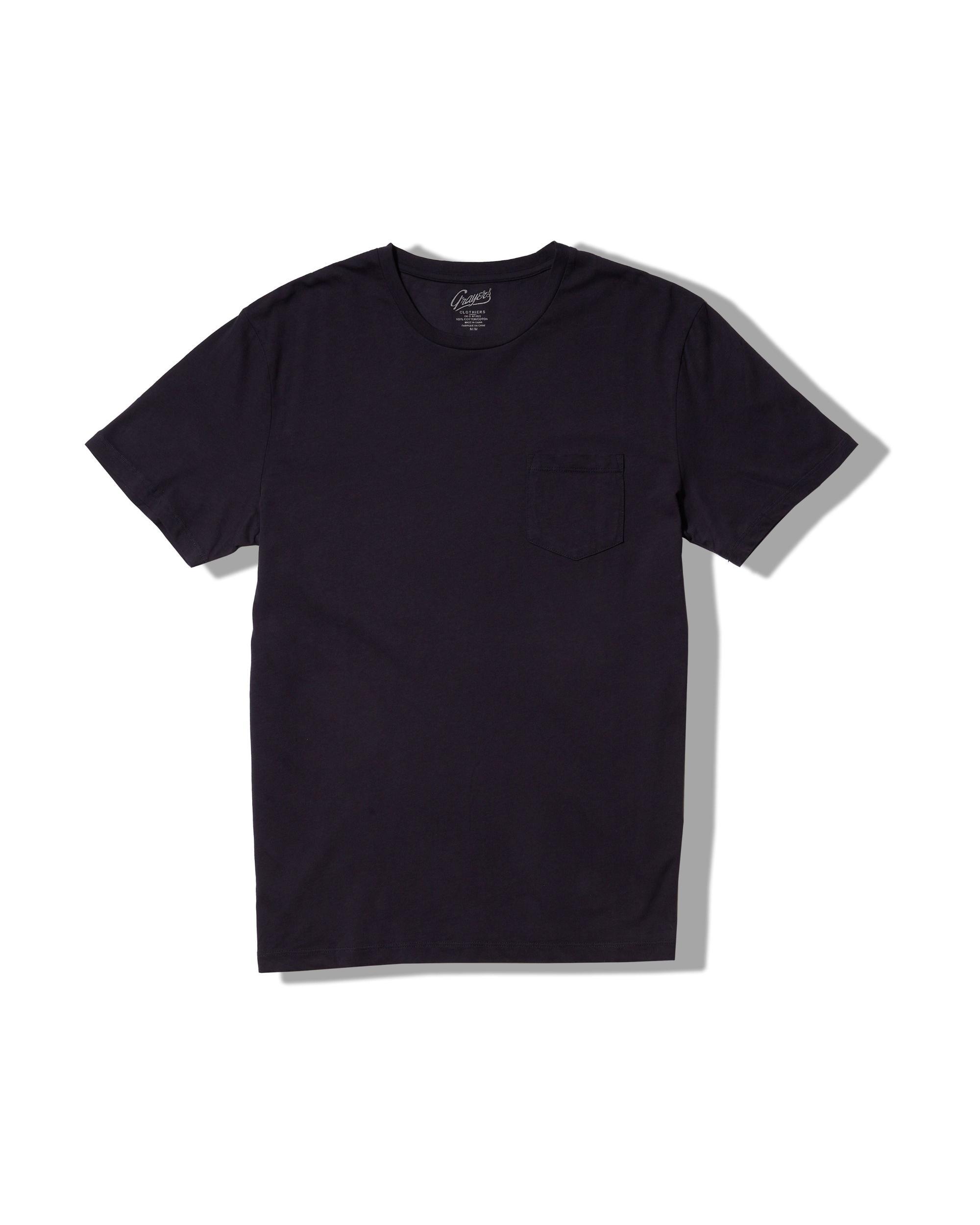Pima Cotton Pocket Tee - Navy Product Image