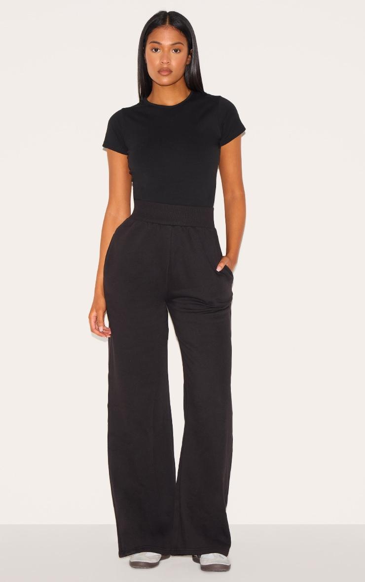 Tall Black High Waisted Wide Leg Sweatpant Product Image