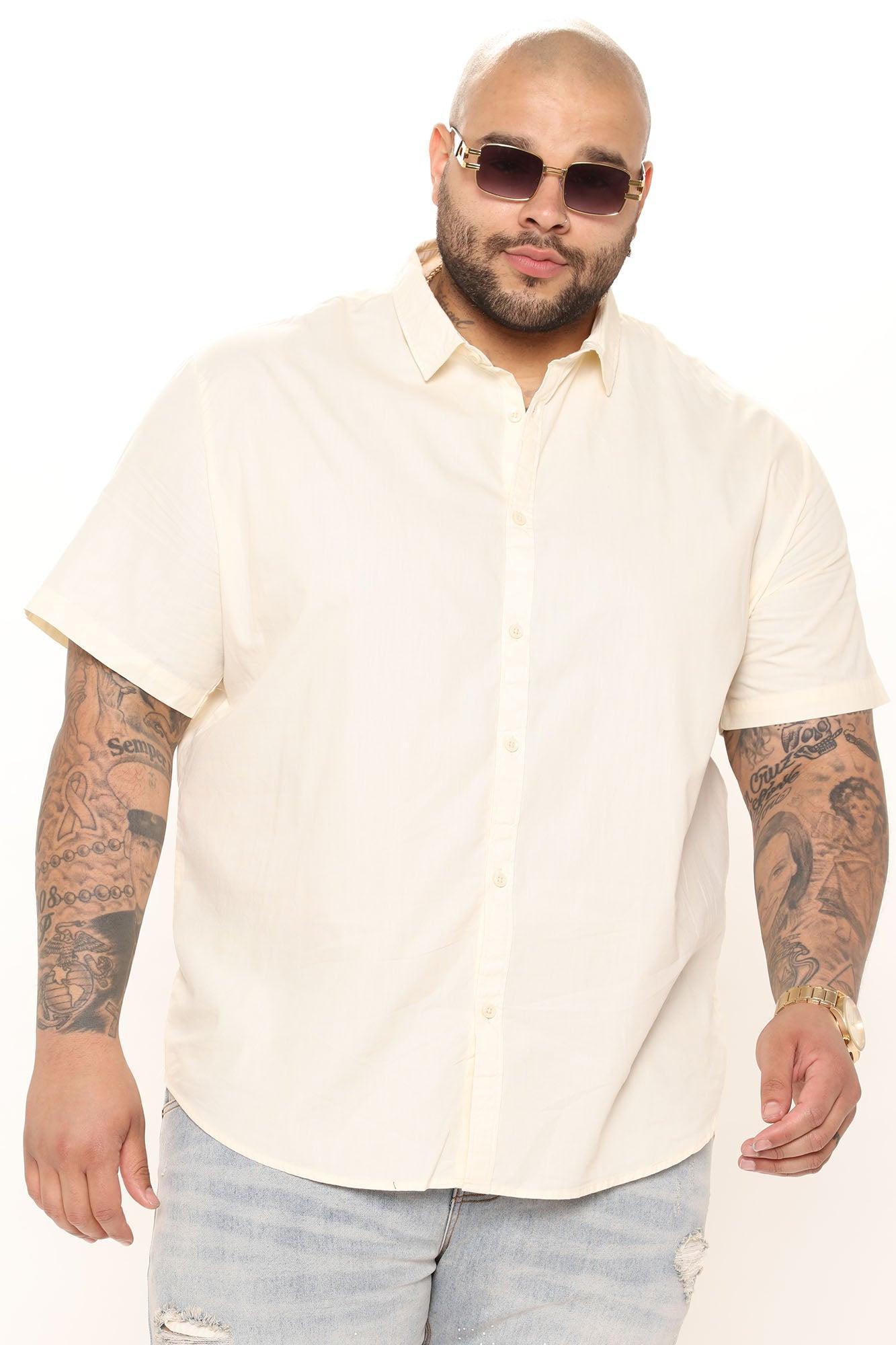 Ryland Short Sleeve Button Up Shirt - Off White Product Image