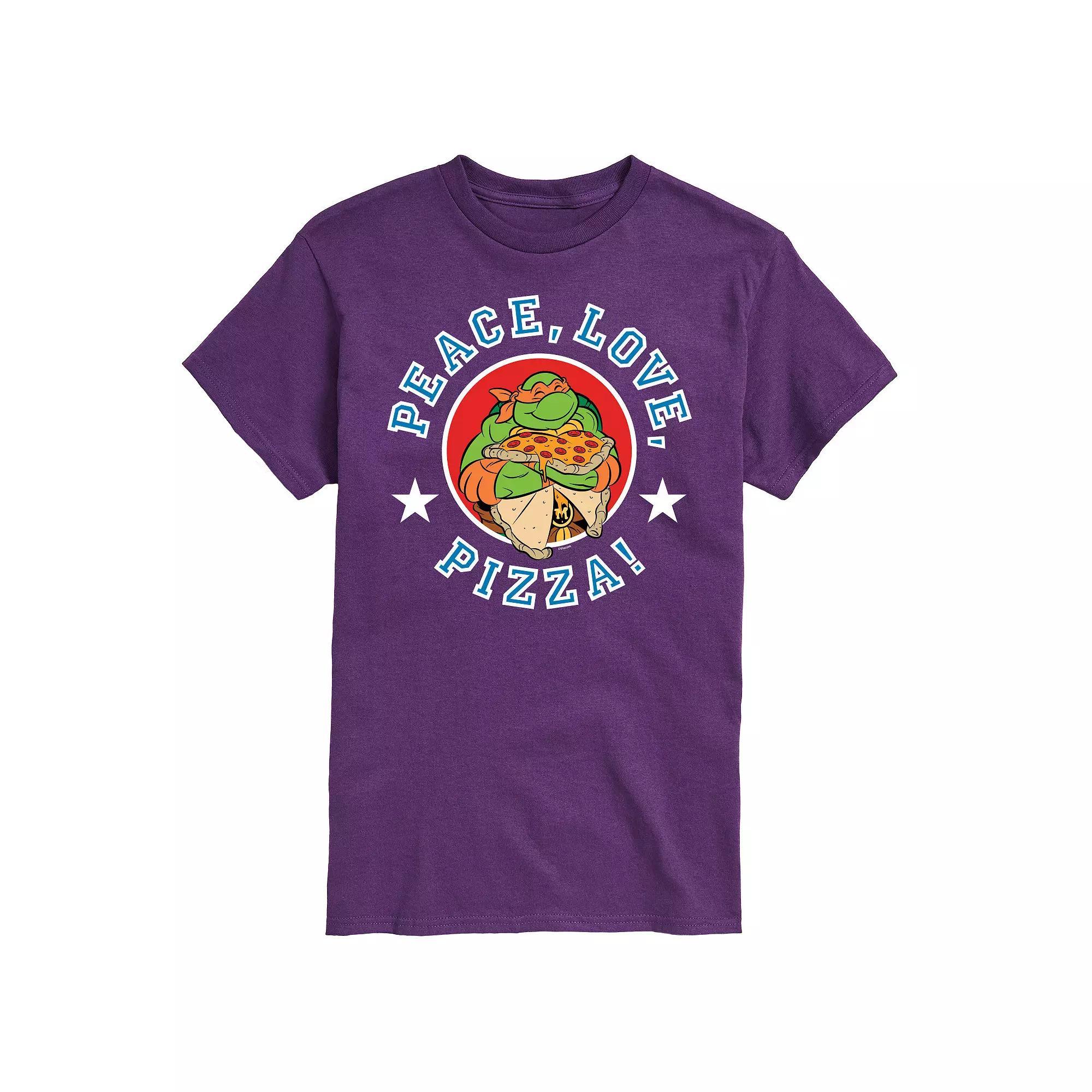 Men's Teenage Mutant Ninja Turtles Peace Love Graphic Tee, Size: Small, Purple Product Image