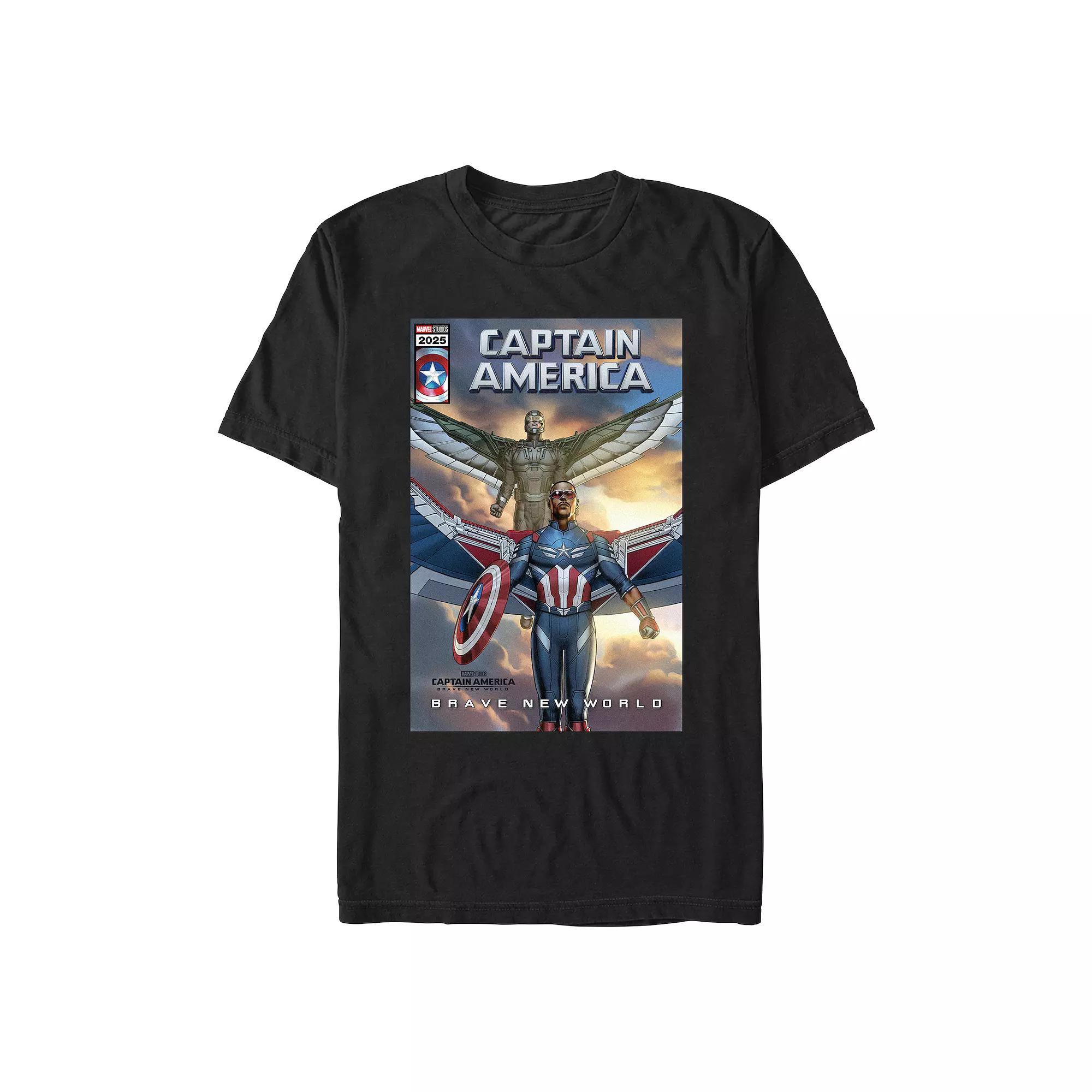 Men's Marvel Captain America Brave New World Captain And Falcon Cover Graphic Tee,  Product Image