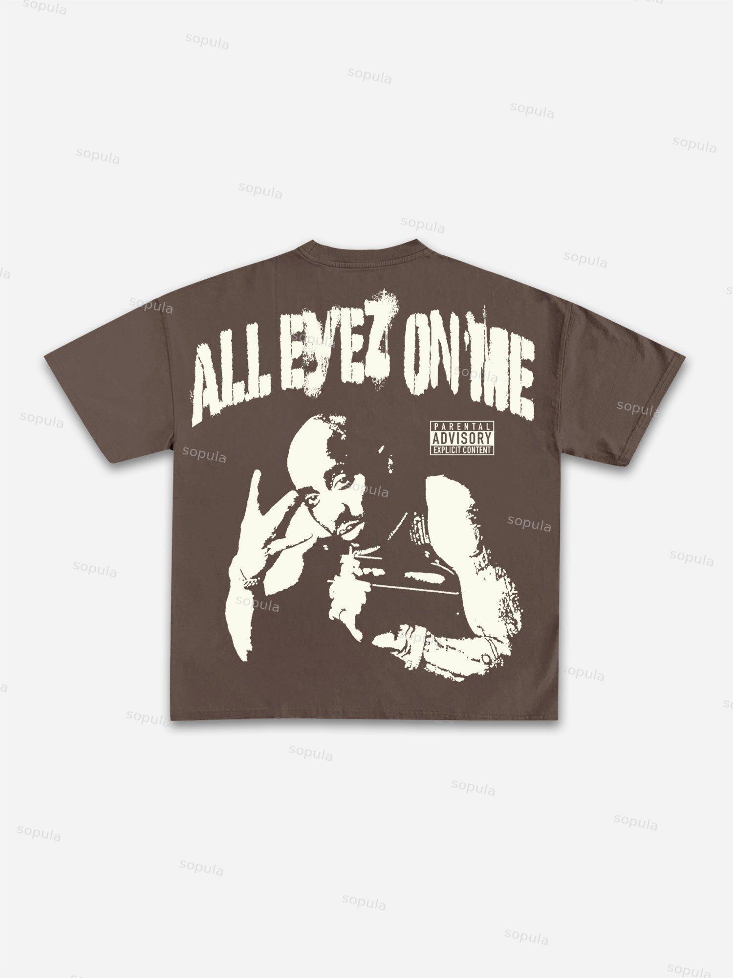 All Eyez On Me 2017 Rap Hip-Hop Graphic Cotton T-shirt Product Image