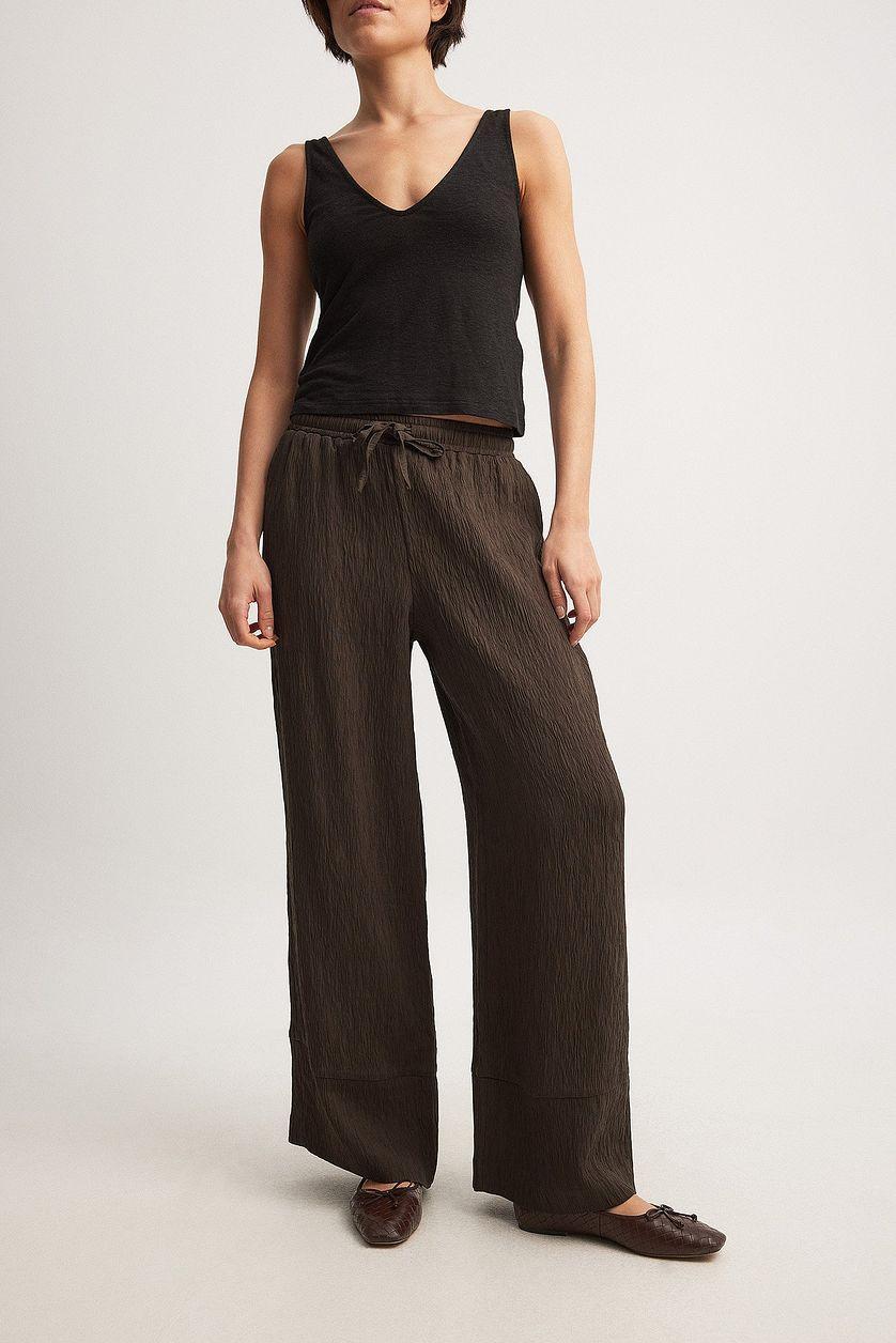 Structured Elastic Waist Trousers Product Image
