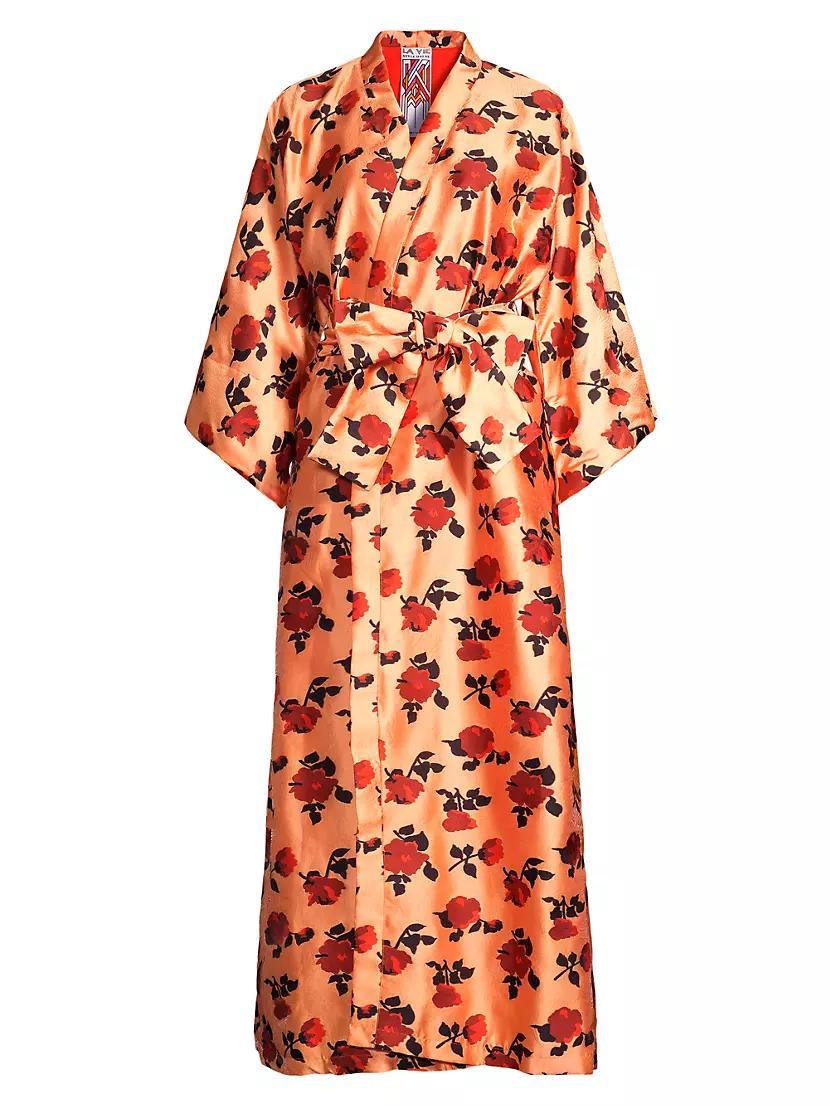 Womens Floral Maxi Wrap Dress Product Image