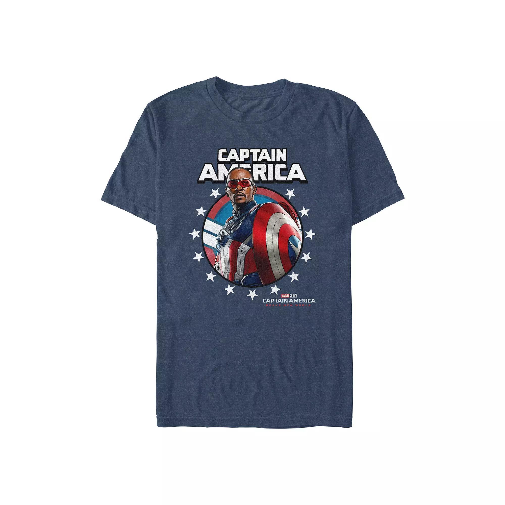 Men's Marvel Captain America Brave New World Stars Poster Graphic Tee,  Product Image