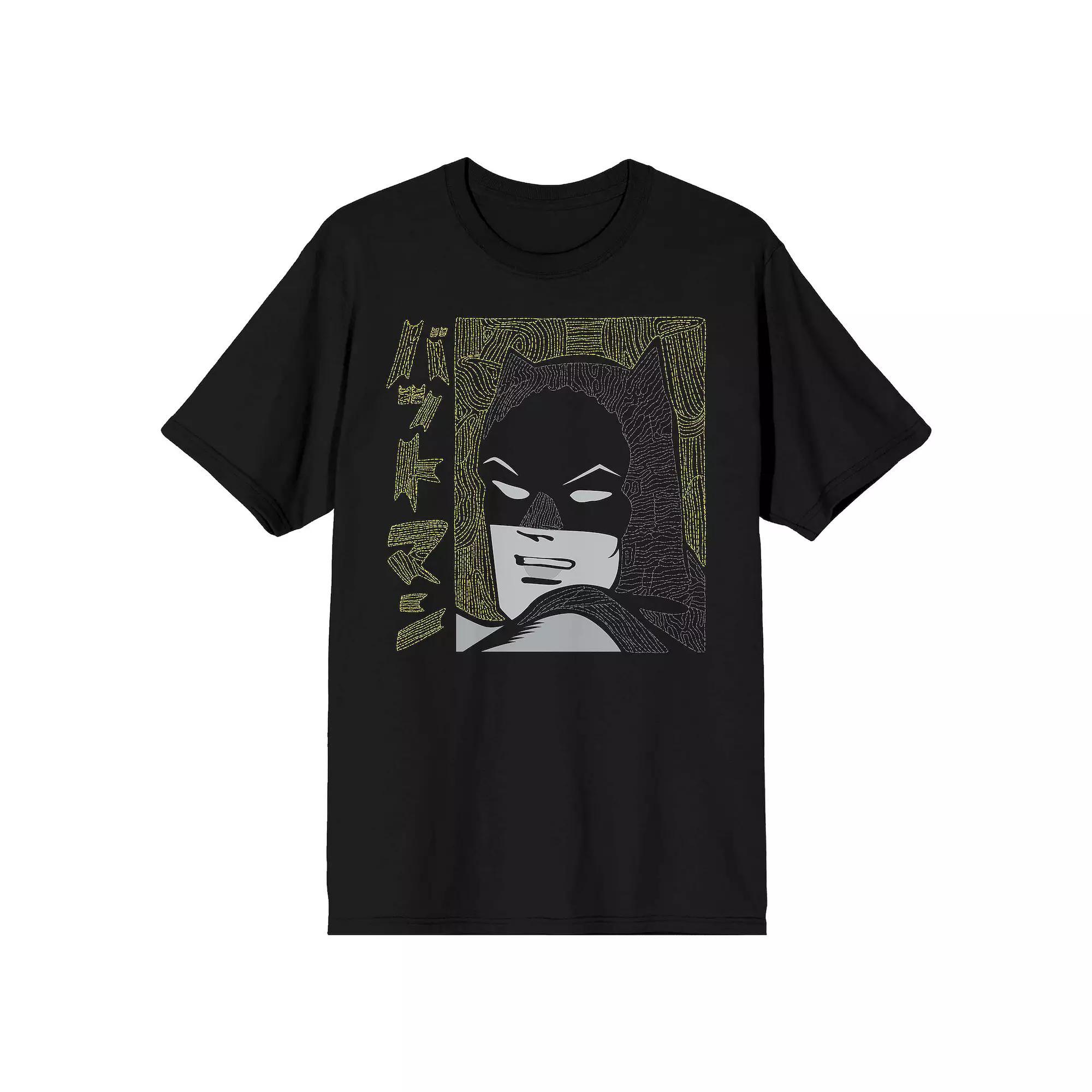 Men's Batman Batmanga Face Tee, Size: XL, Black Product Image