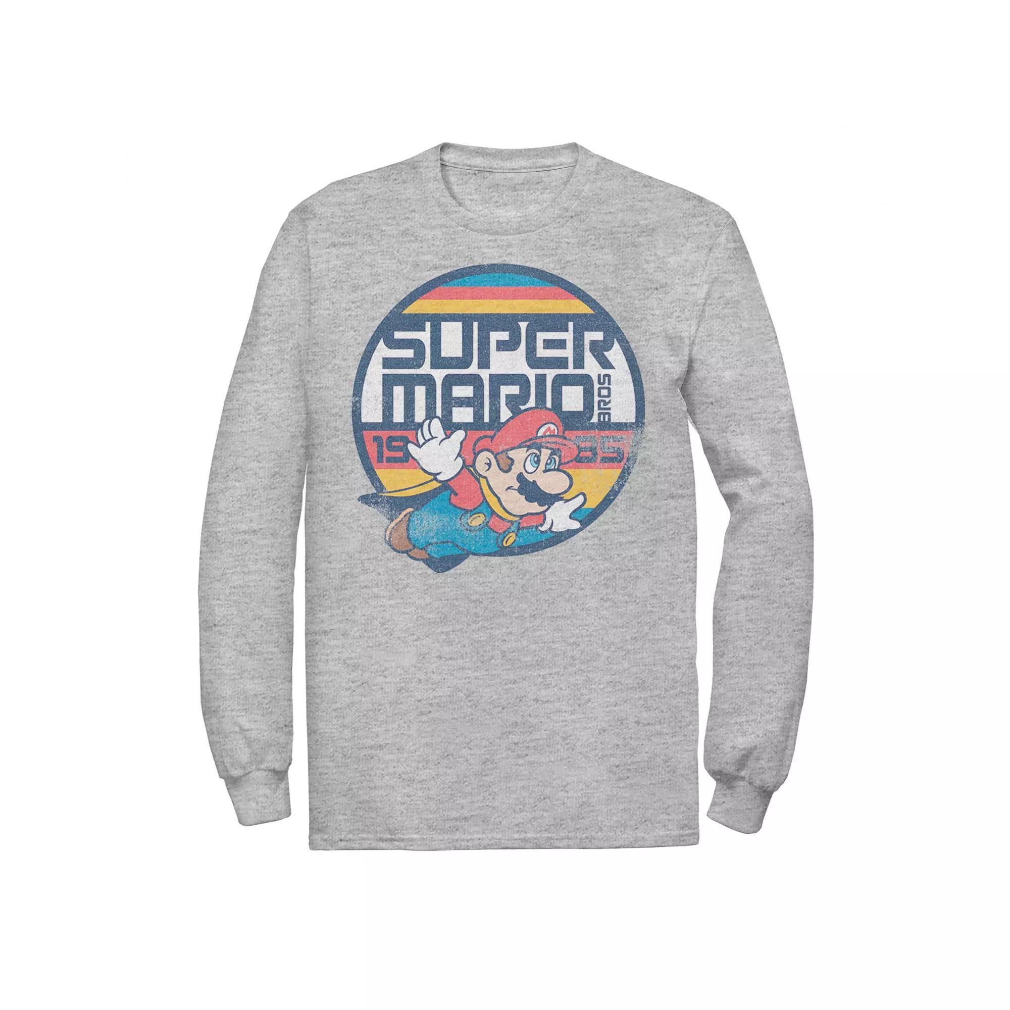 Big & Tall Nintendo Super Mario Bros Mario Flying Long Sleeve Graphic Tee, Men's,  Product Image