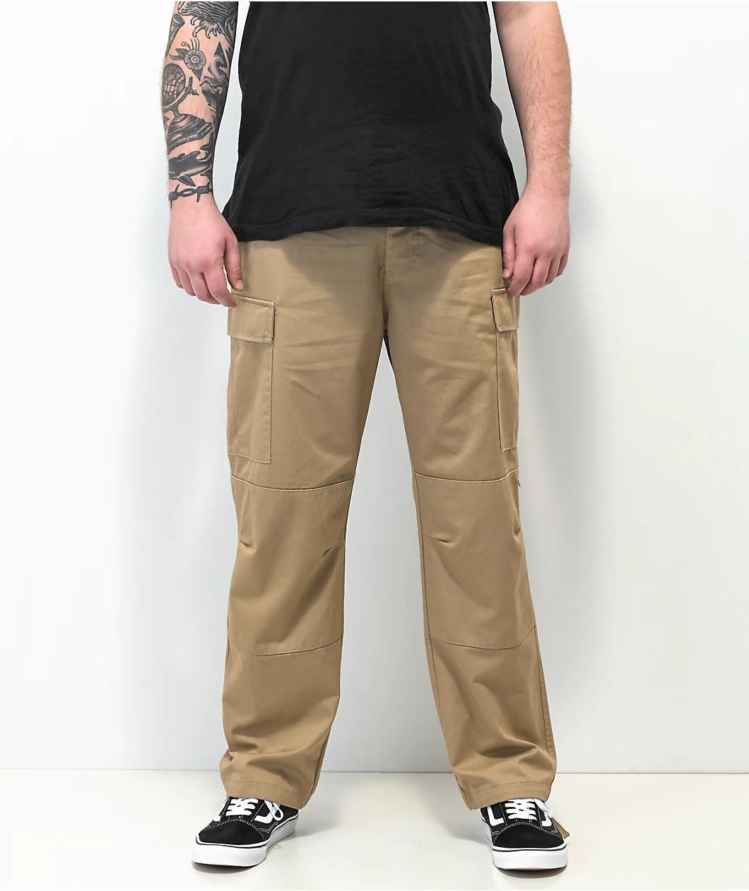 Empyre Loose Fit Khaki Cargo Skate Pants Product Image