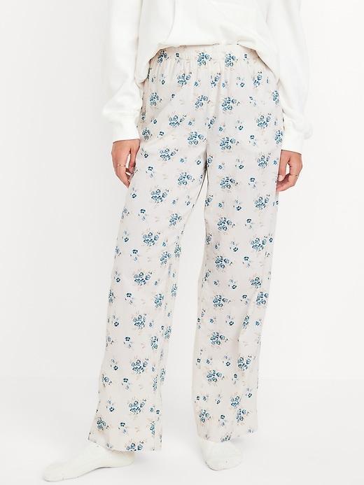 High-Waisted Poplin Pajama Pant Product Image