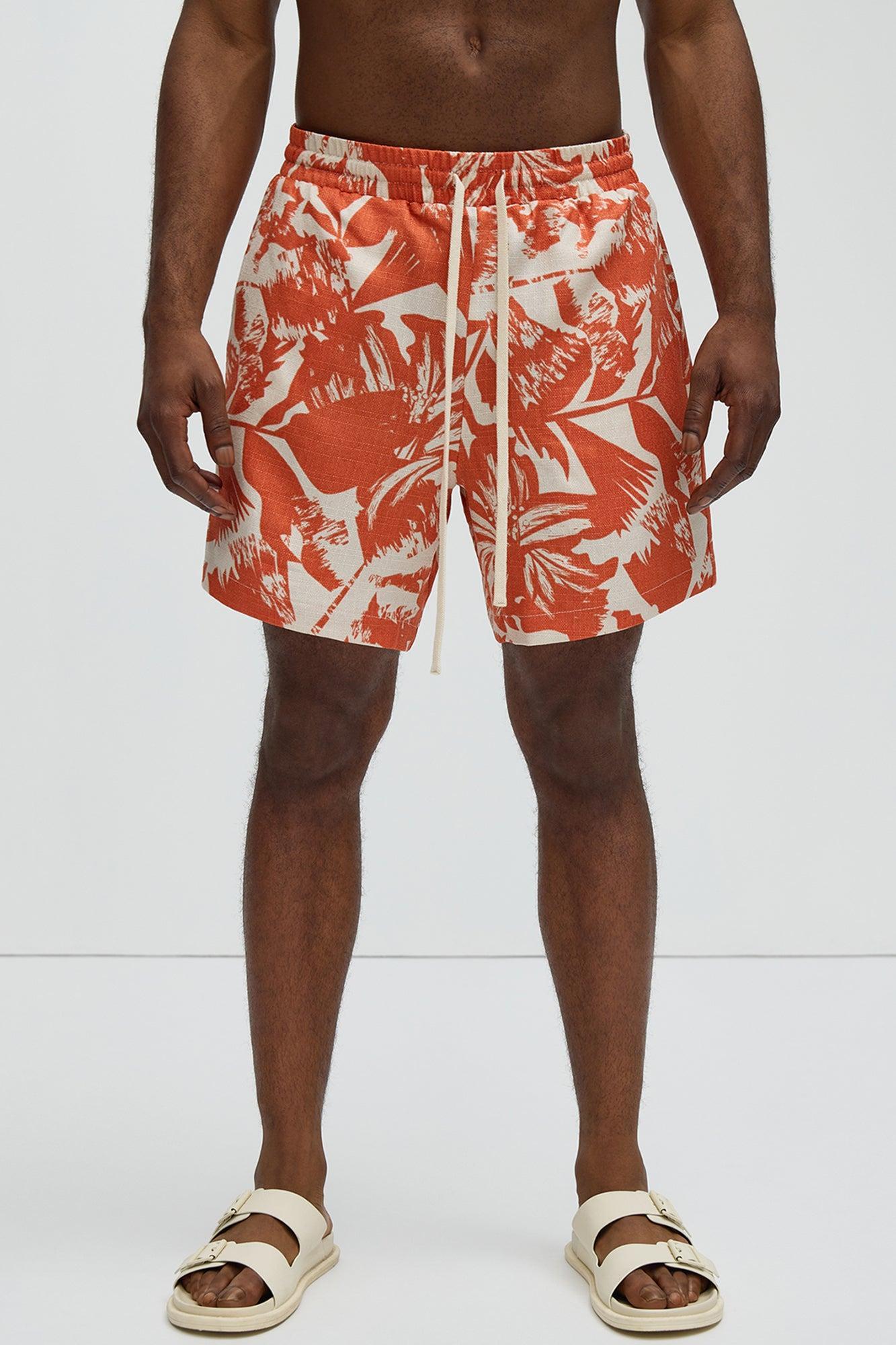 Tropical Storm Warm Up Shorts - Orange/combo Product Image