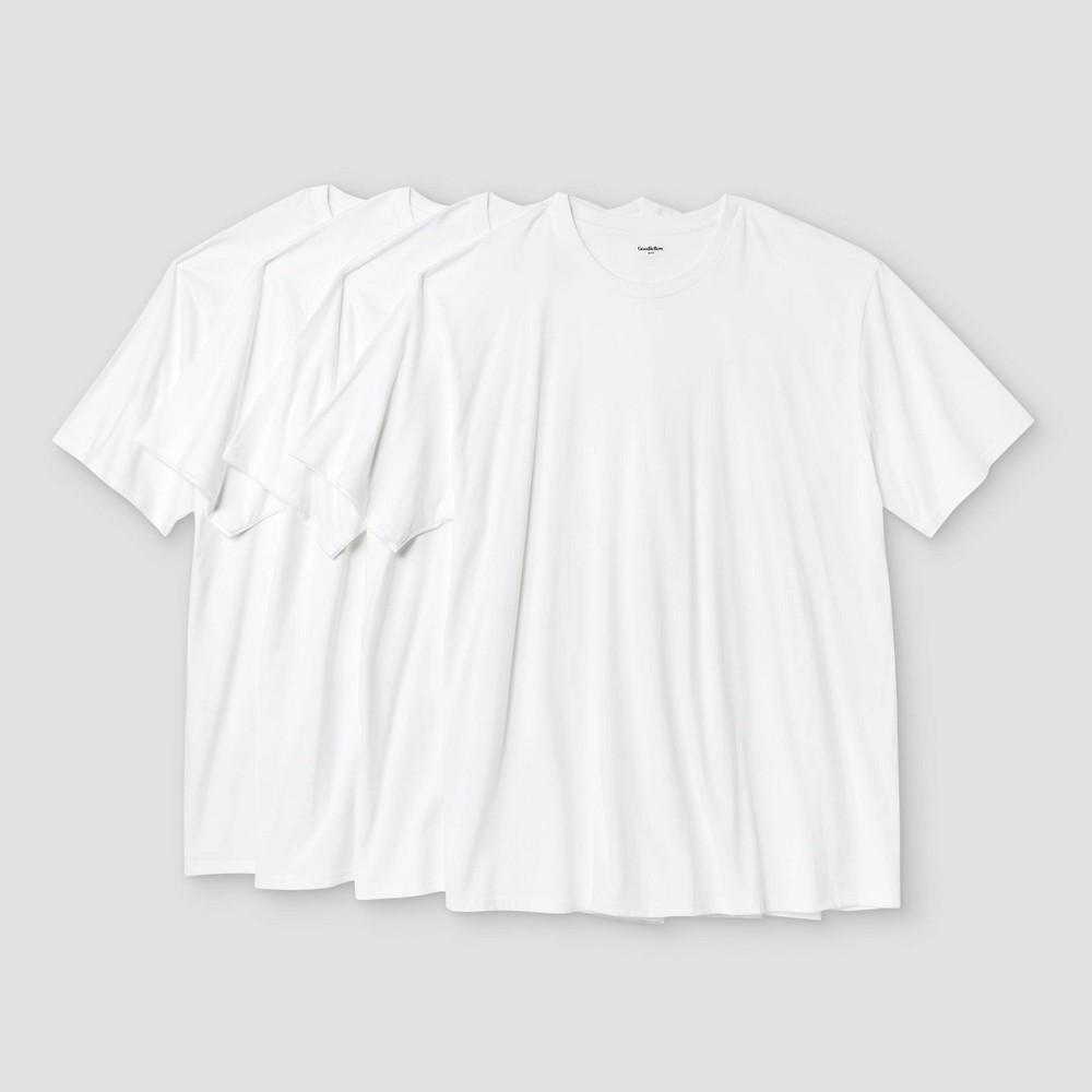 Mens Big & Tall Short Sleeve 4pk Crewneck T-Shirt - Goodfellow & Co White 3XL Product Image