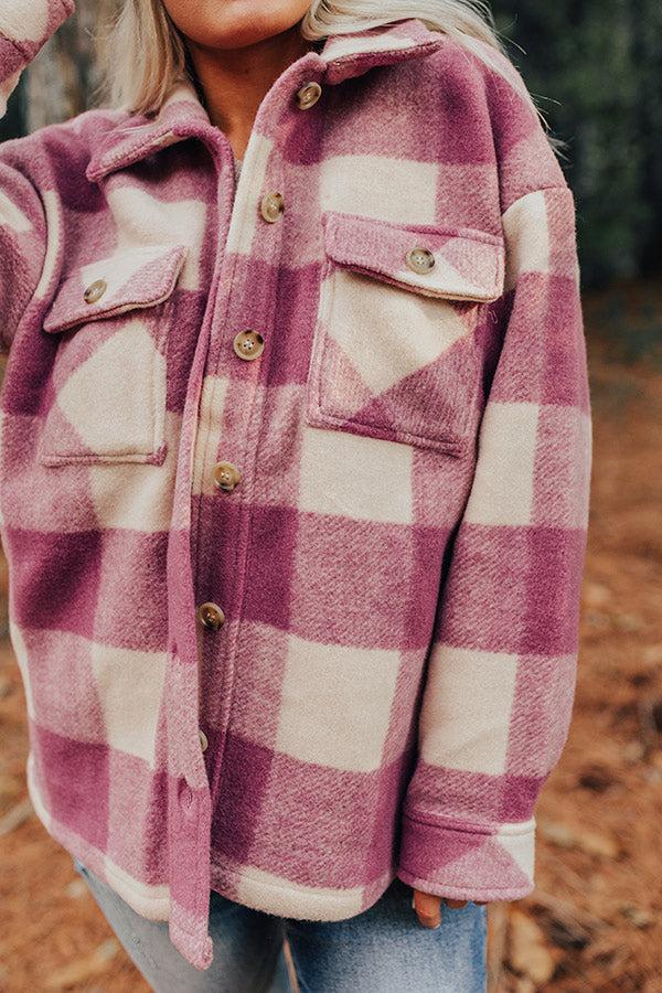 Cozy Paradise Plaid Jacket in Orchid Product Image