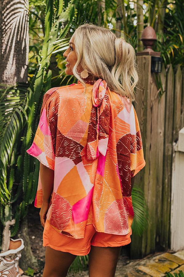 Date Night In Venice Shift Top in Orange Product Image