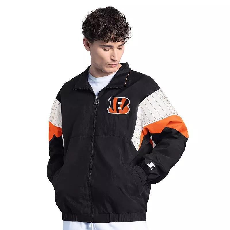 Men's Starter Black Cincinnati Bengals Yard Line Full-Zip Jacket,  Product Image