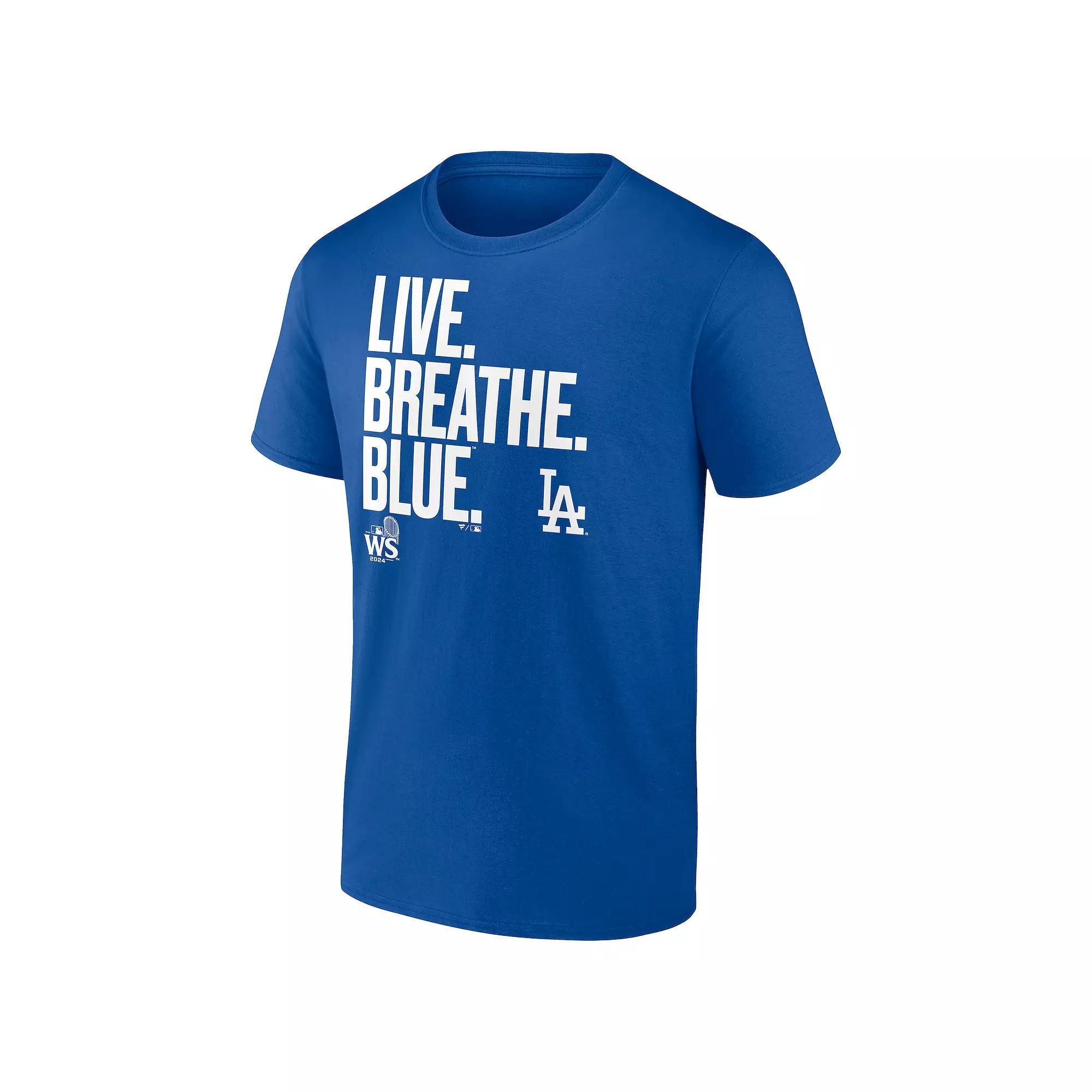 Men's Fanatics Los Angeles Dodgers World Series Participant Live Breathe Blue T-Shirt, Size: Medium Product Image