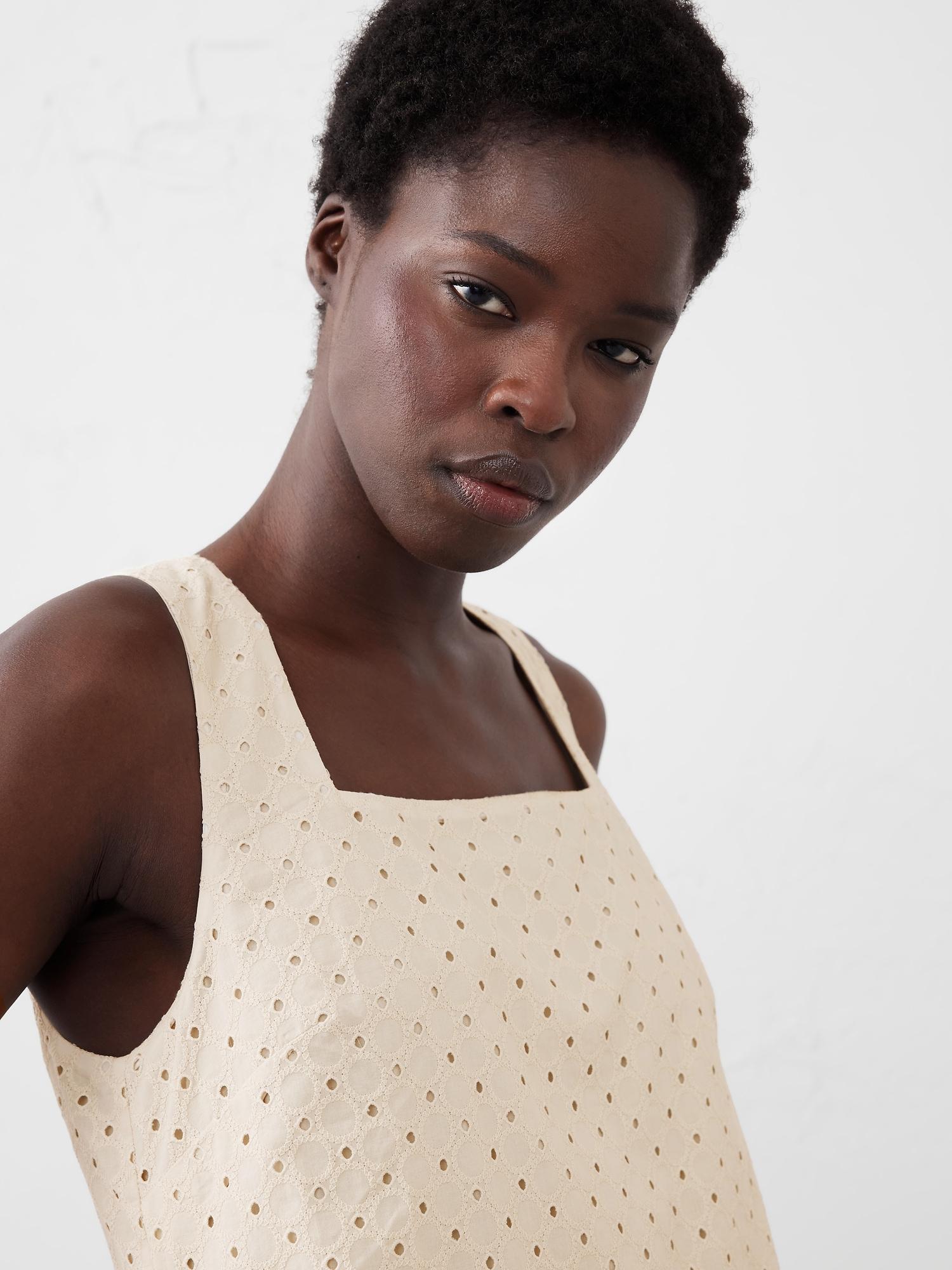 Eyelet Mini Shift Dress Product Image