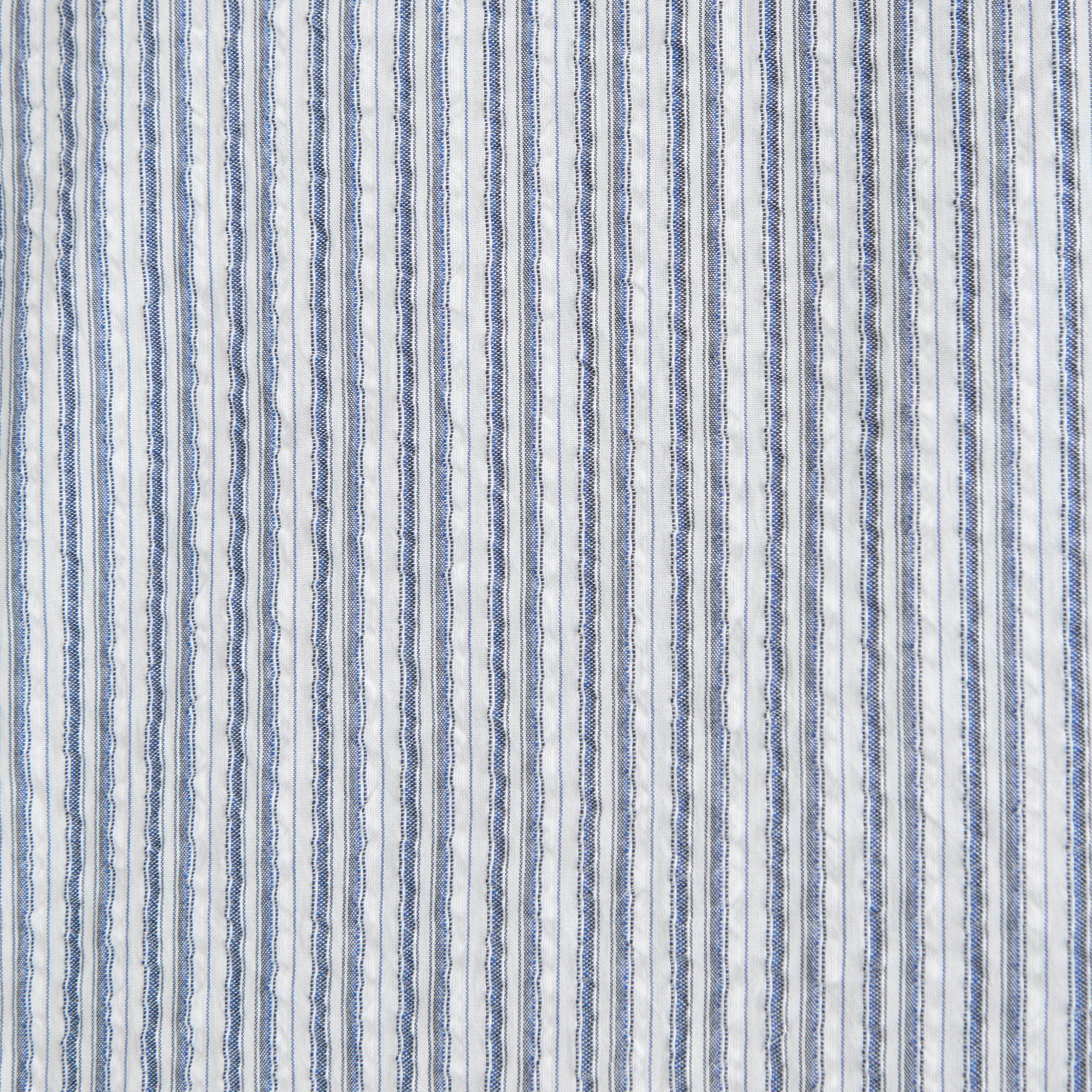 Camp Collar Cropped Seersucker Shirt Product Image