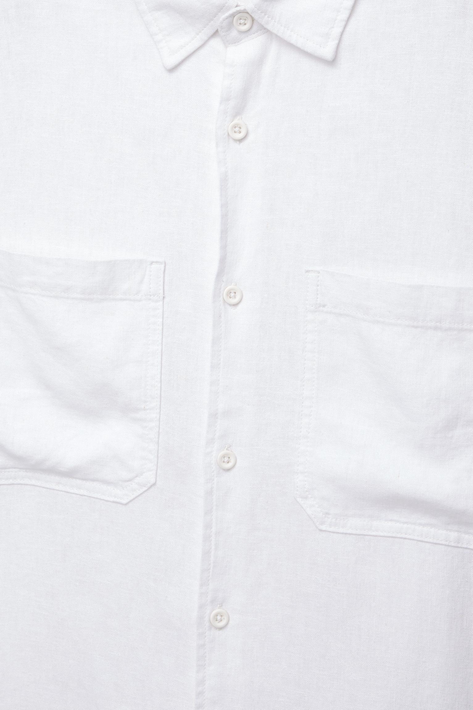 Long sleeve linen blend shirt Product Image